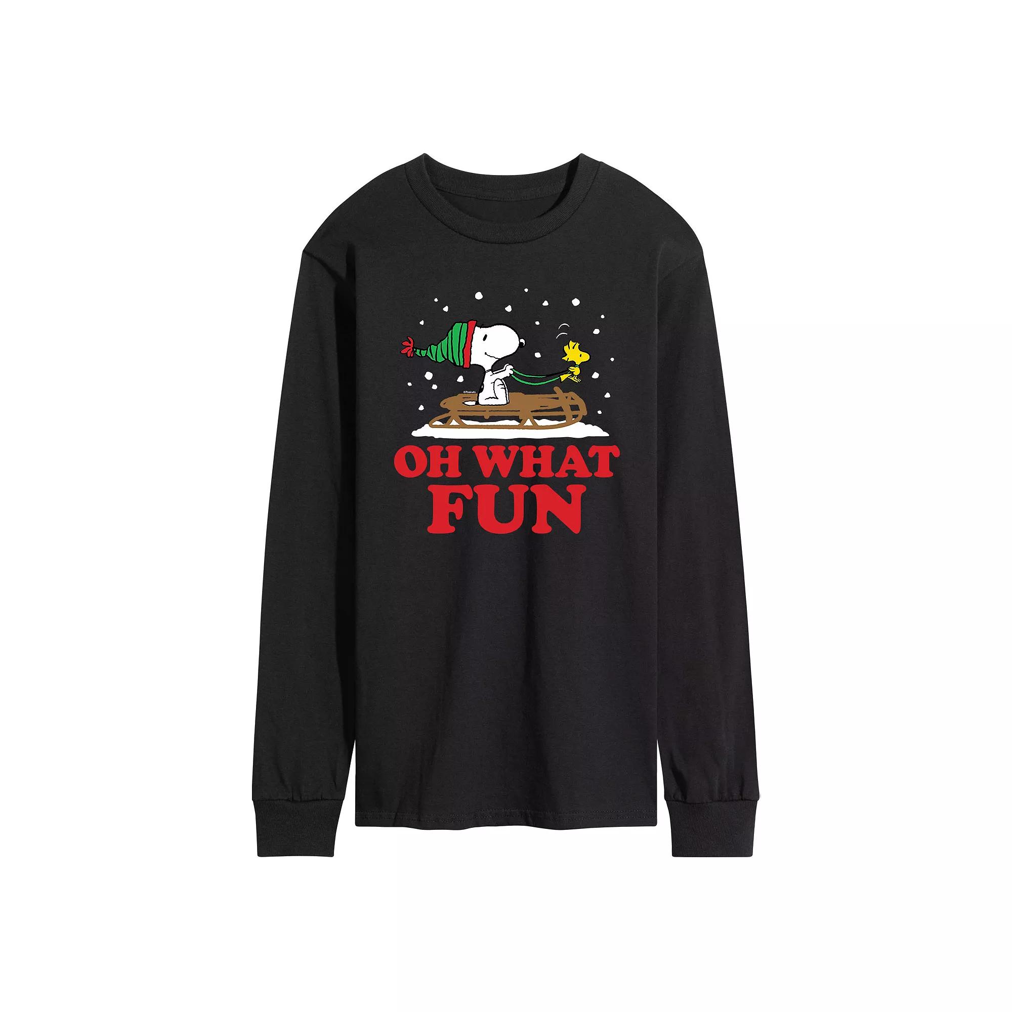 Men's Peanuts Oh What Fun Long Sleeve Tee,  Product Image