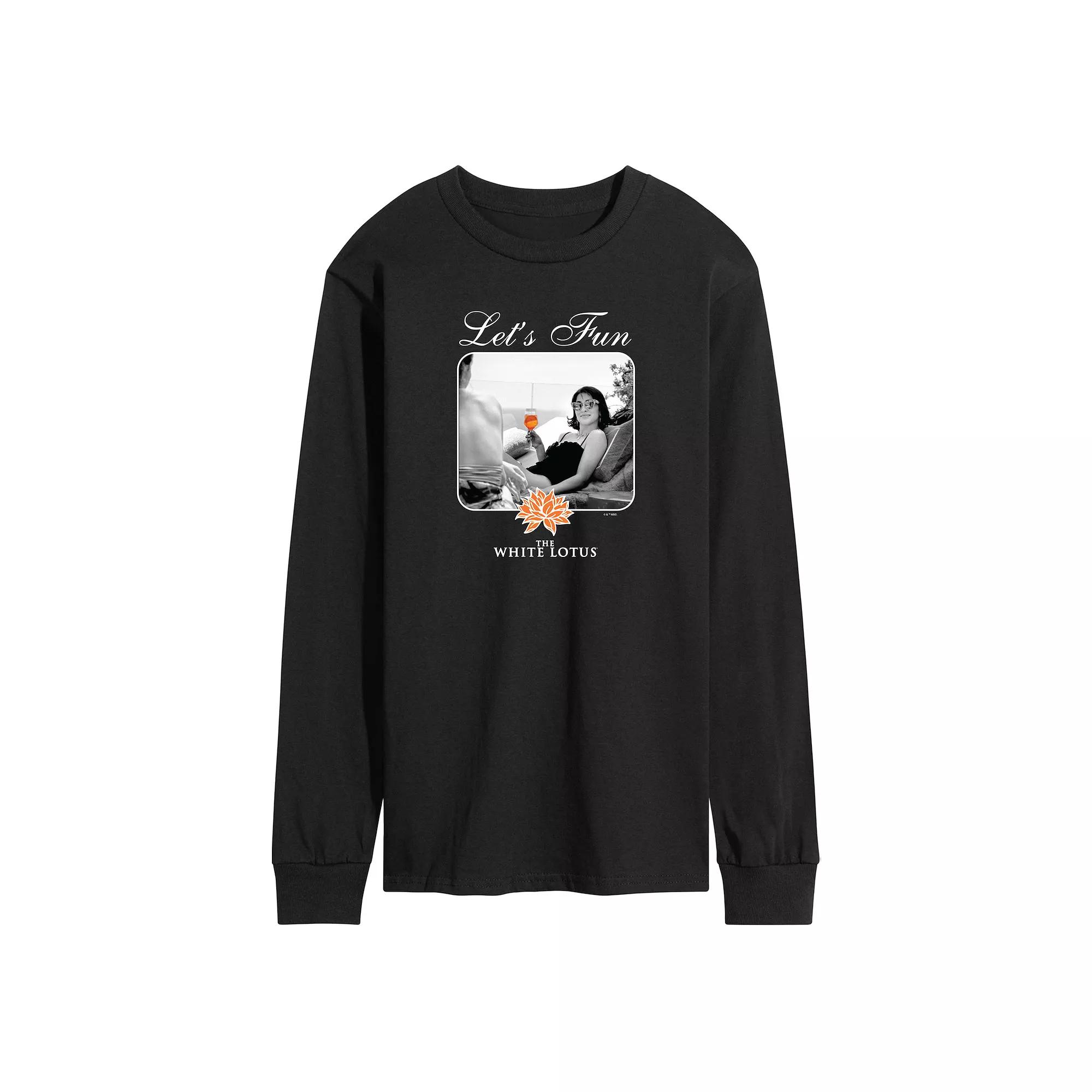 Men's White Lotus Let's Fun Long Sleeve Graphic Tee,  Product Image