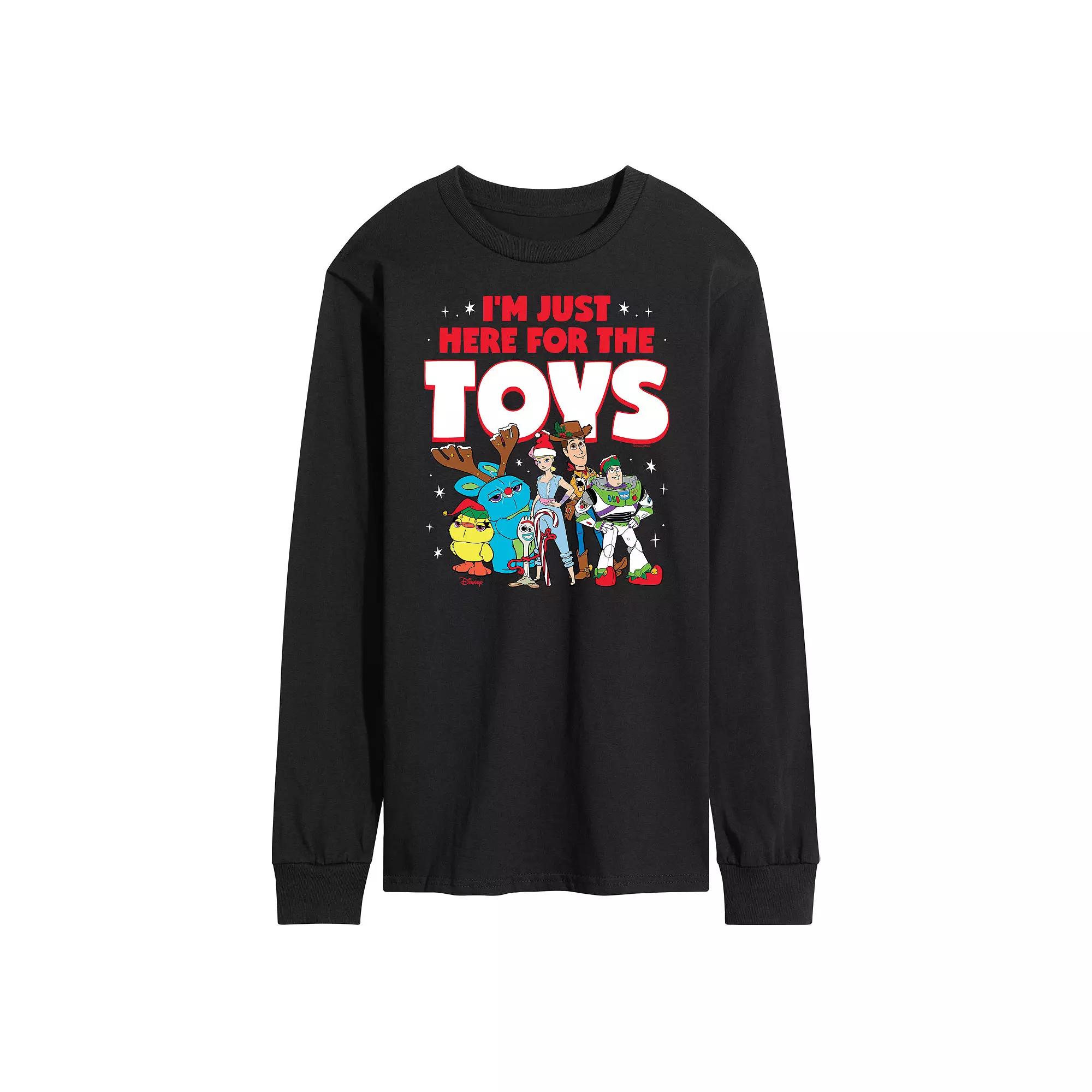 Disney / Pixar's Toy Story 4 Men's Here For The Toys Long Sleeve Graphic Tee,  Product Image
