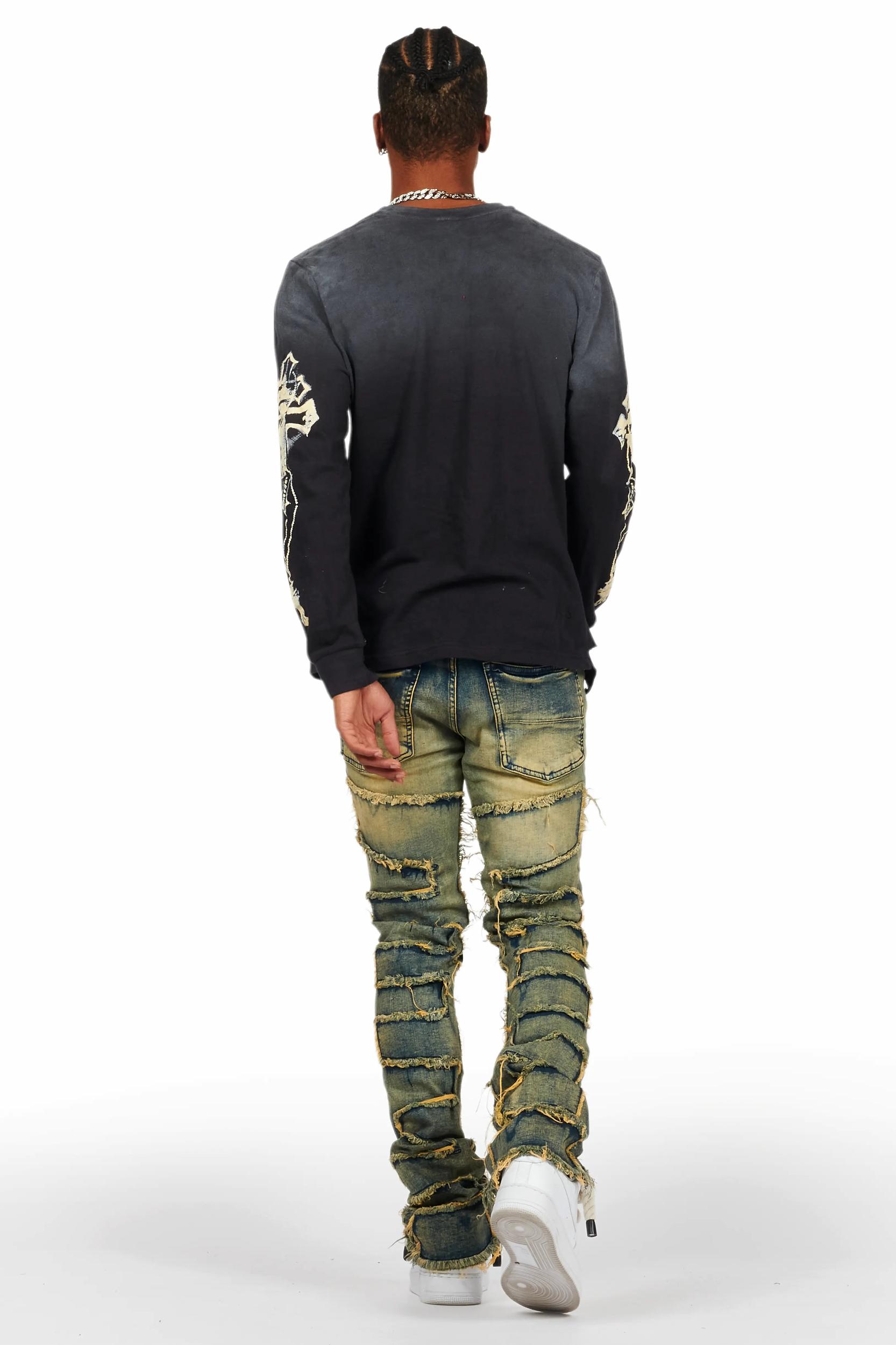 Shake Tint Stacked Flare Jean Male Product Image
