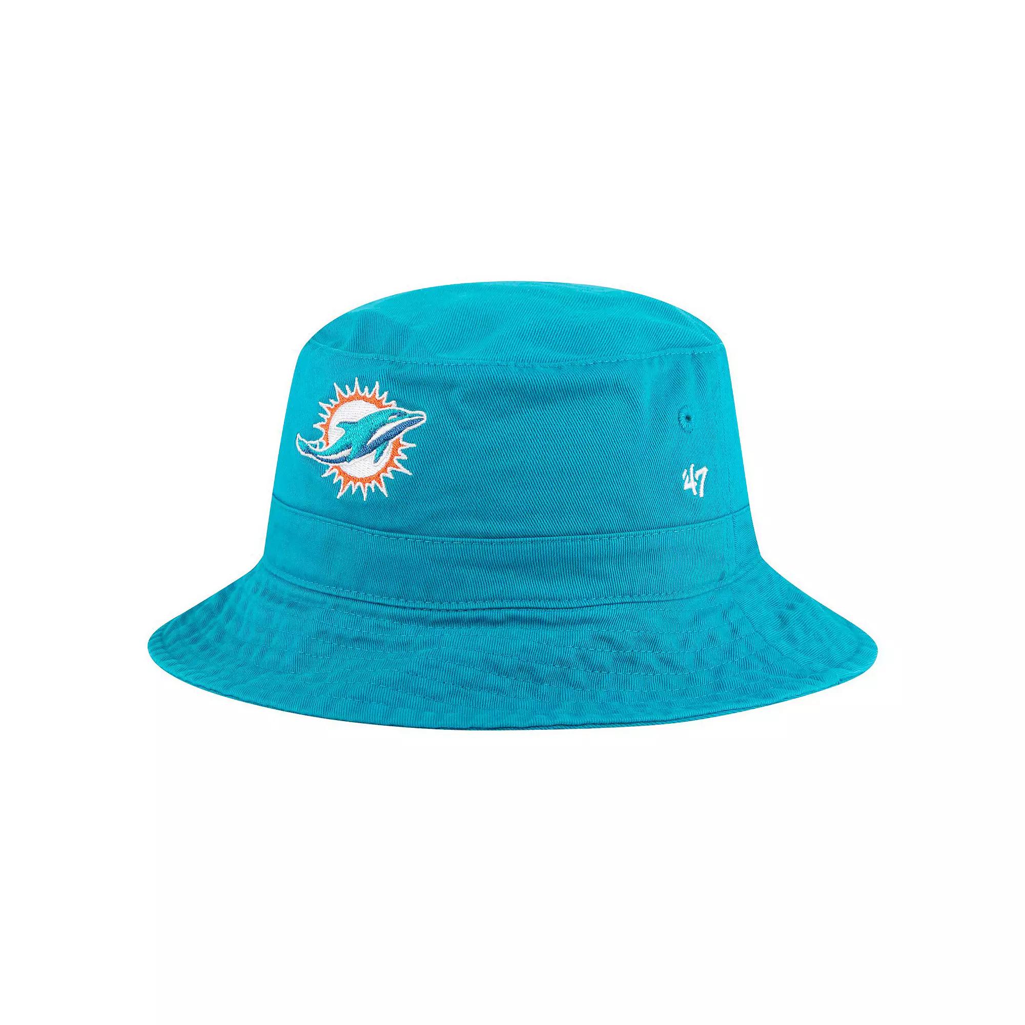 Men's '47 Aqua Miami Dolphins Primary Bucket Hat, Turquoise A Product Image