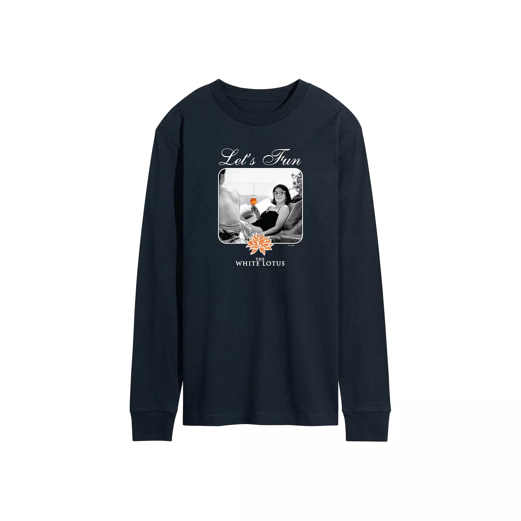 Men's White Lotus Let's Fun Long Sleeve Graphic Tee,  Product Image