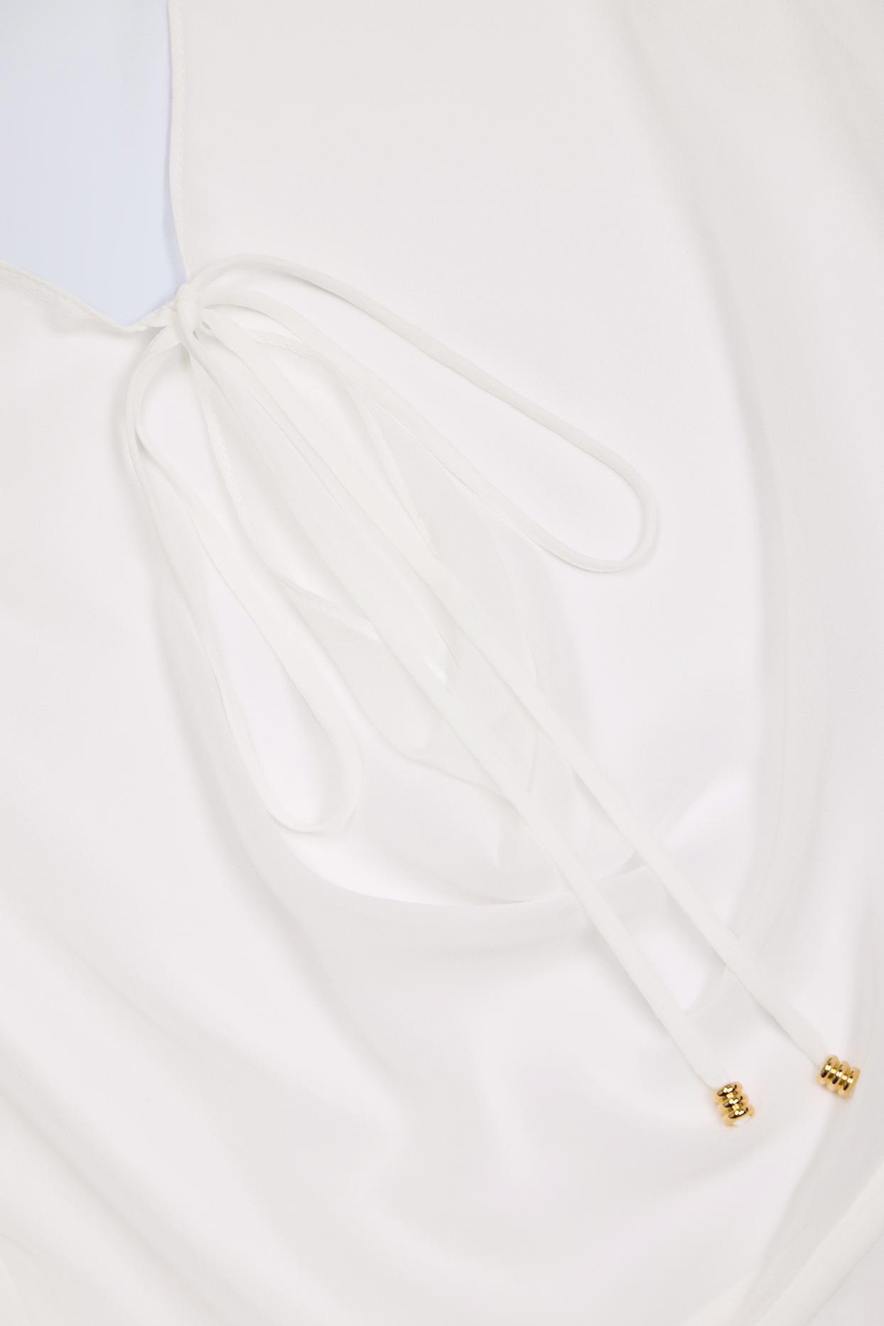 Cowl-Neck Mini Dress in White Product Image