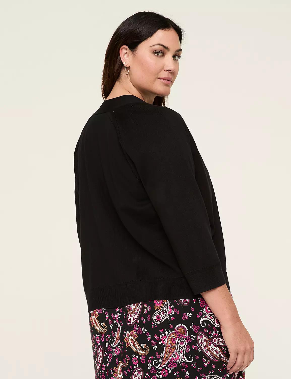 3/4-Sleeve Open-Front Shrug Product Image