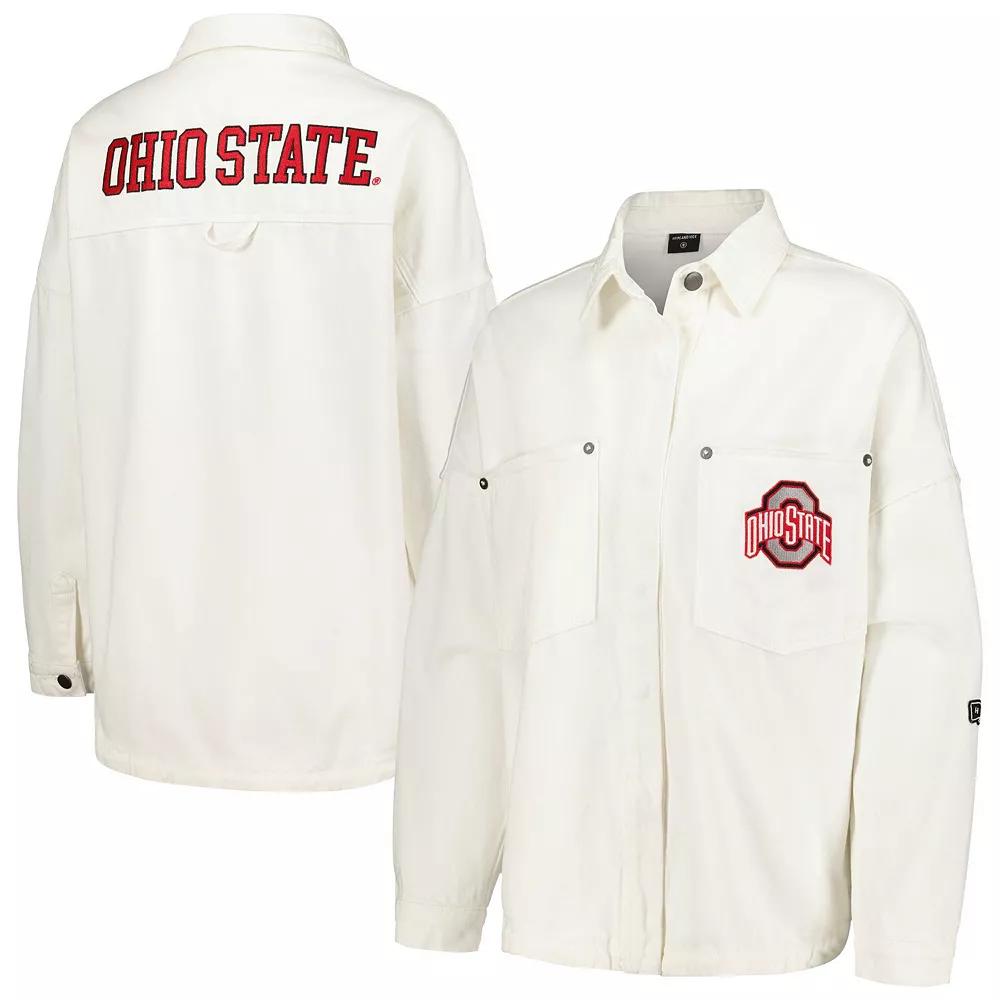 Women's Hype and Vice White Ohio State Buckeyes Multi-Hit Hometown Full-Snap Jacket, Size: XL Product Image
