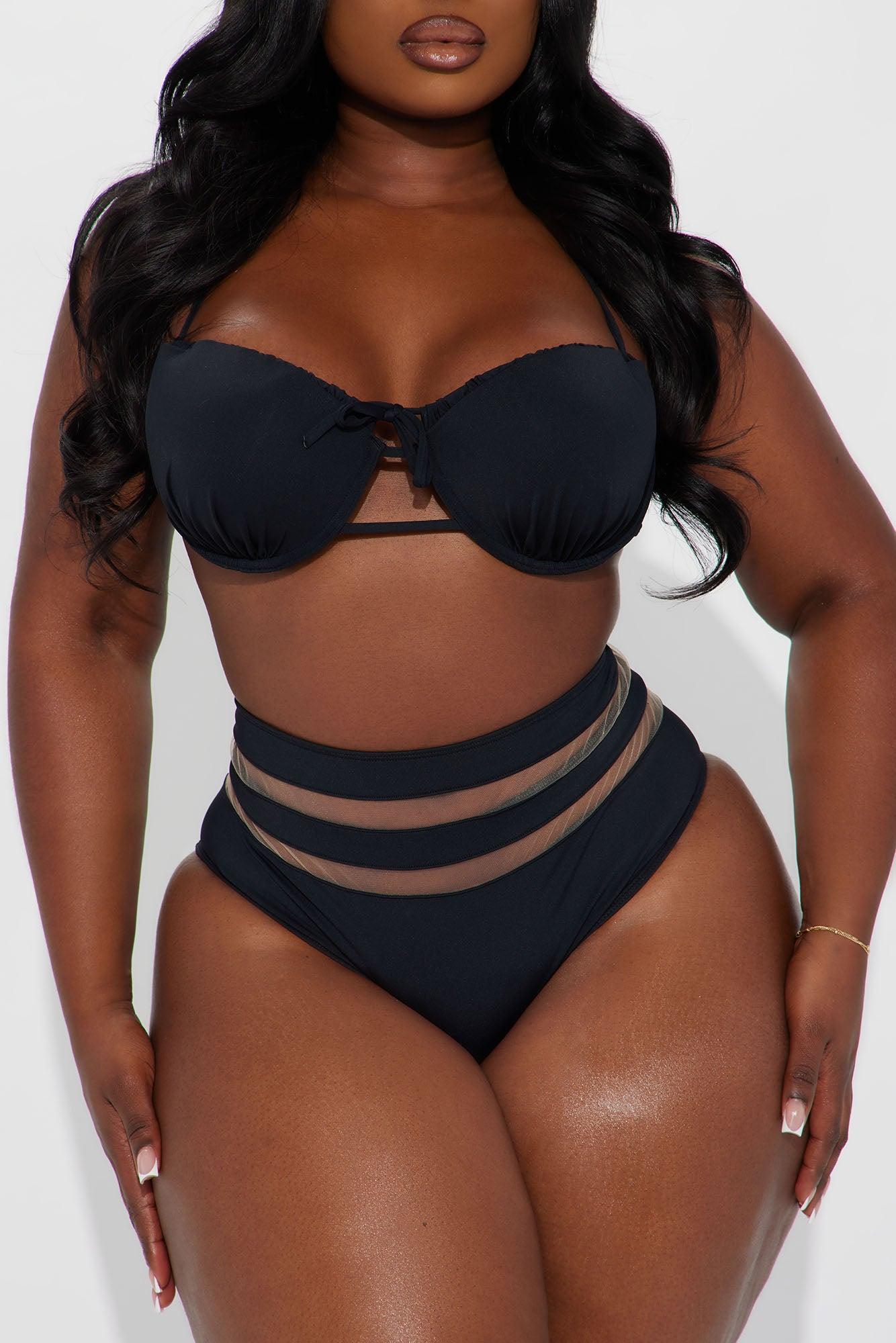 Megan Cutout High Waist 2 Piece Bikini - Black Product Image