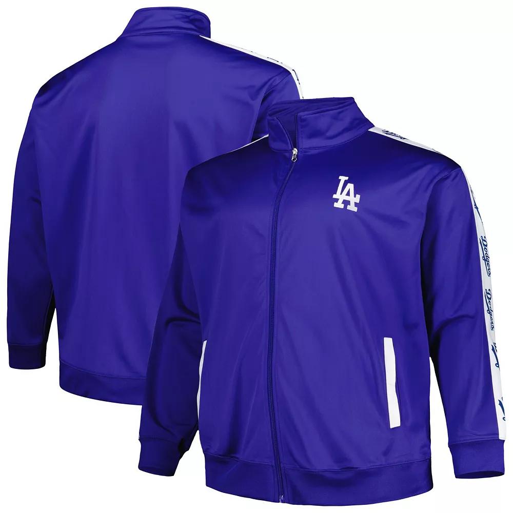 Men's Royal Los Angeles Dodgers Big & Tall Tricot Track Full-Zip Jacket, Size: 3XB, Blue Product Image