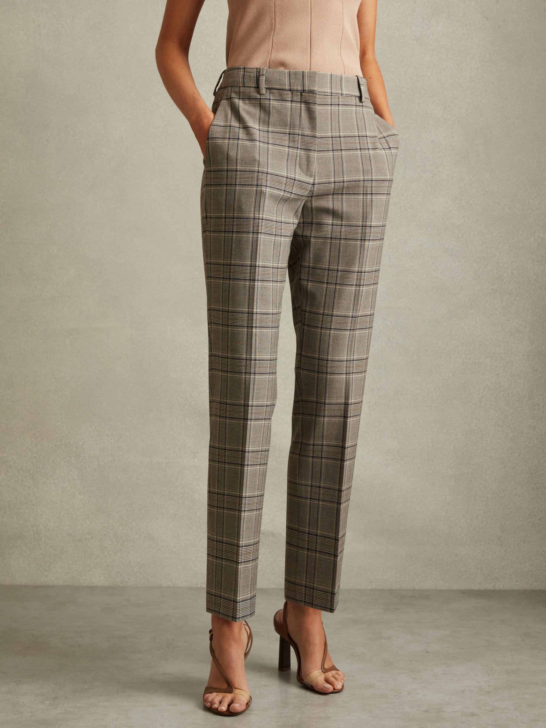 Checked Slim Fit Suit Trousers in Grey Check Product Image
