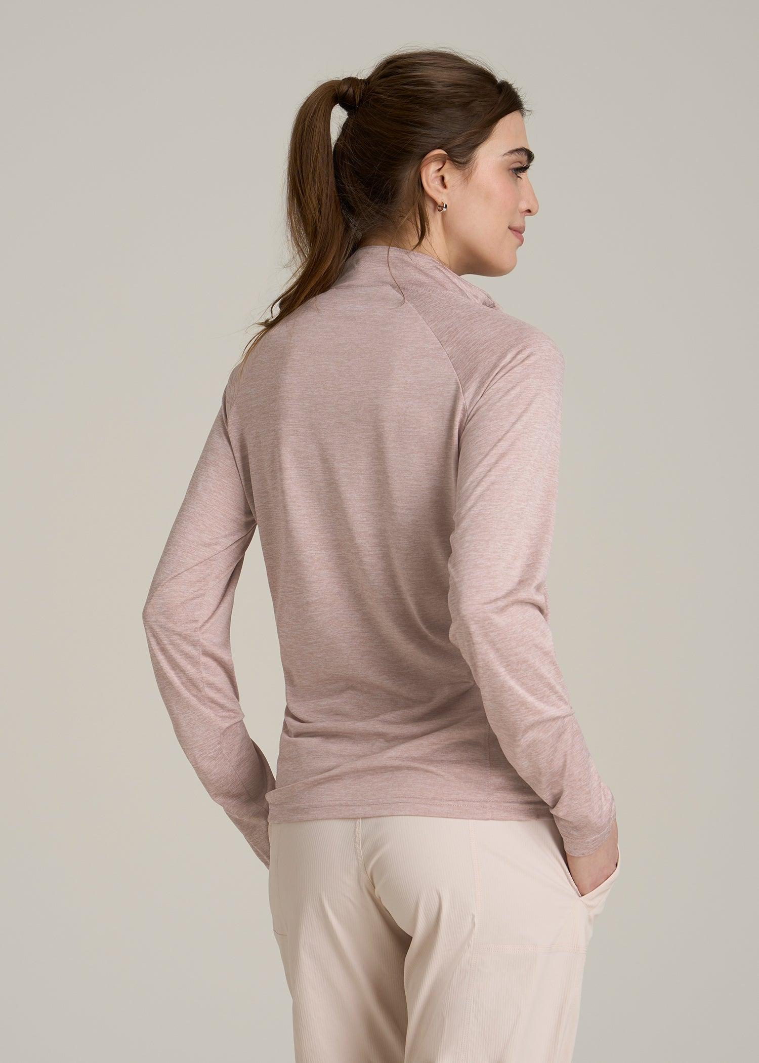 Long Sleeve Active Half-Zip Pullover Jacket for Tall Women in Desert Rose Mix Female Product Image