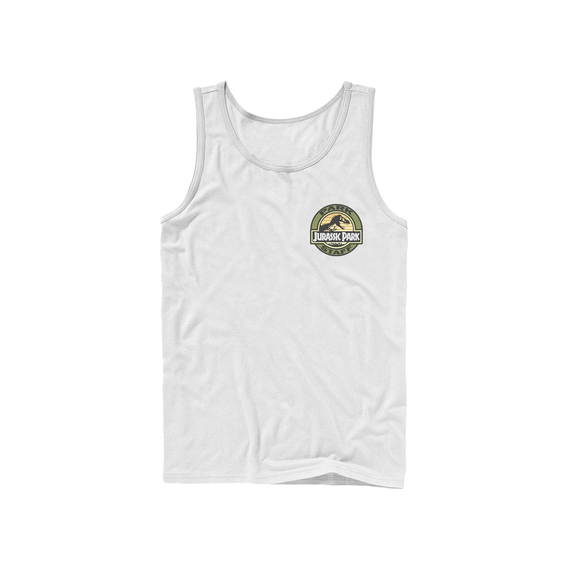 Men's Jurassic Park Staff Logo Pocket Patch Graphic Tank Top,  Product Image