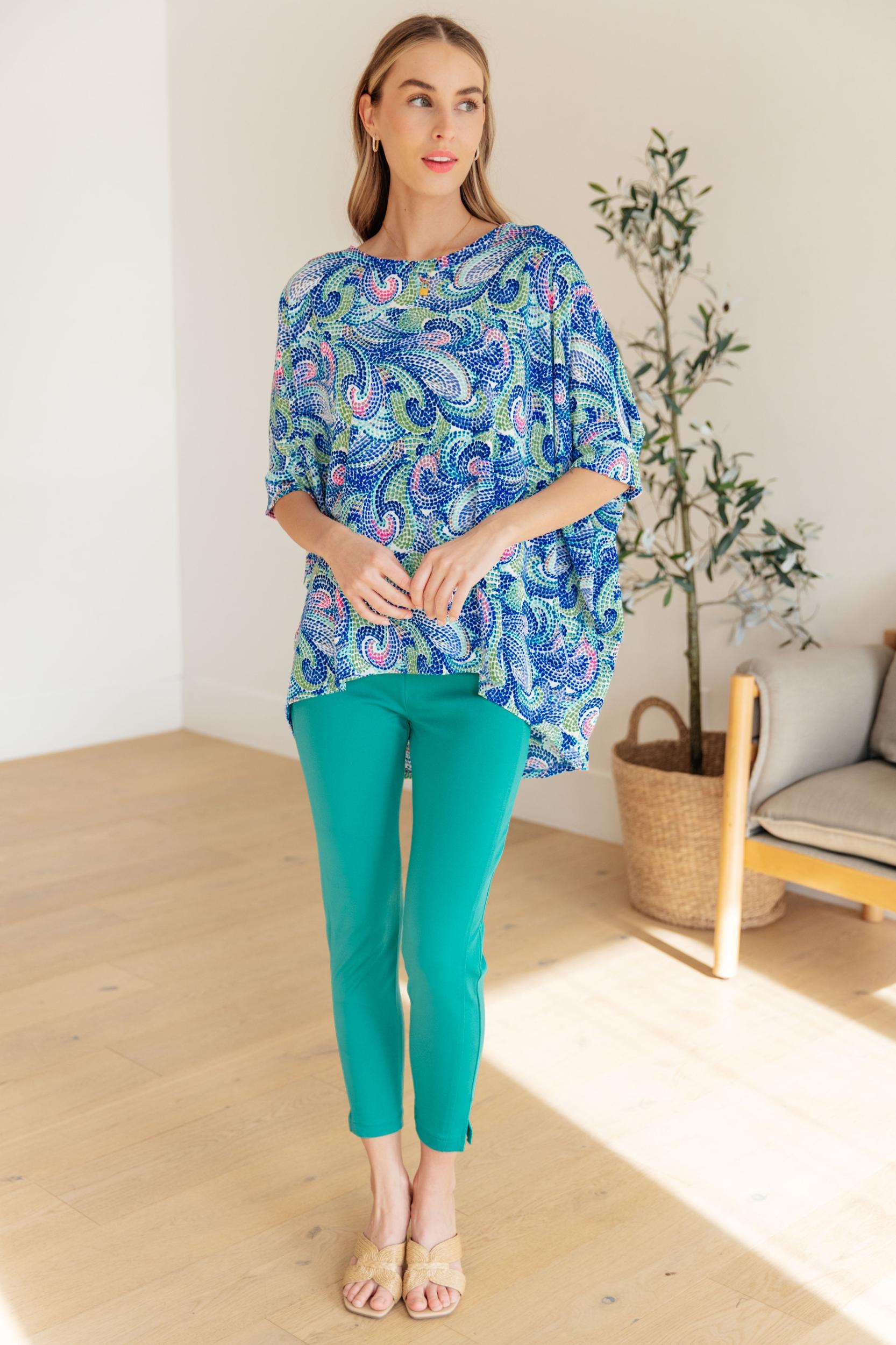 Essential Blouse in Painted Blue Mix (Online Exclusive) Product Image