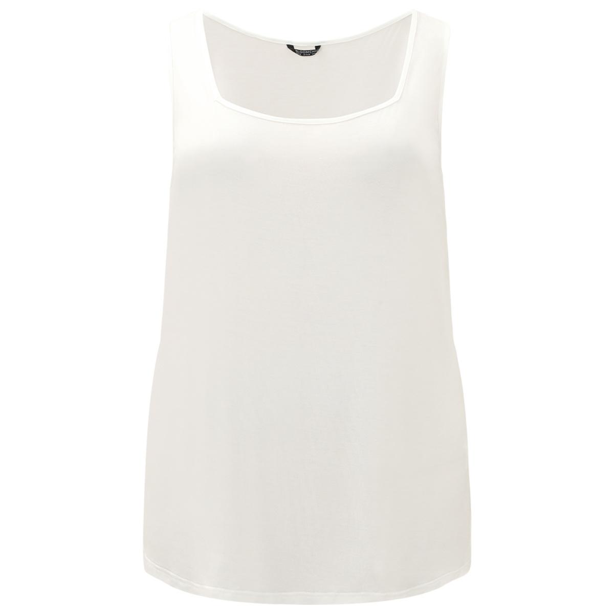 Plus Size Supersoft Essentials Plain Square Neck Skinny Tank Top Women White Basics Non Square Neck Everyday Tank Tops Camis BloomChic 18-20/2X Product Image