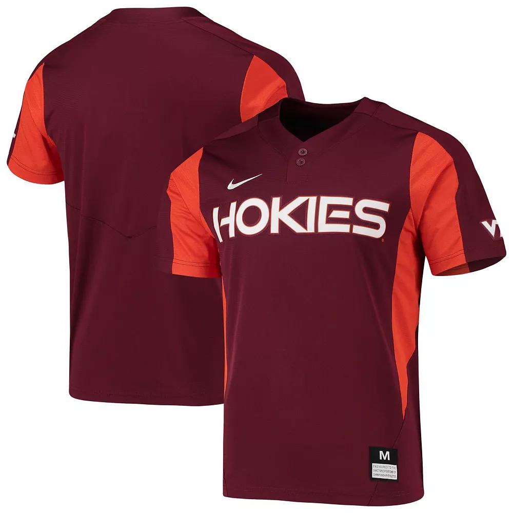Men's Nike Maroon Virginia Tech Hokies 2-Button Replica Baseball Jersey, Size: Small, Red Product Image