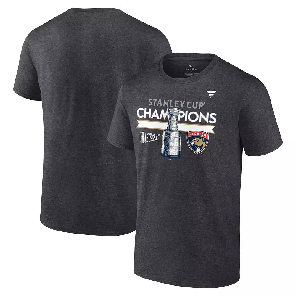 Men's Fanatics  Heather Charcoal Florida Panthers 2024 Stanley Cup Champions Locker Room Big & Tall T-Shirt, Size: 2XB, Pnt Charco Product Image