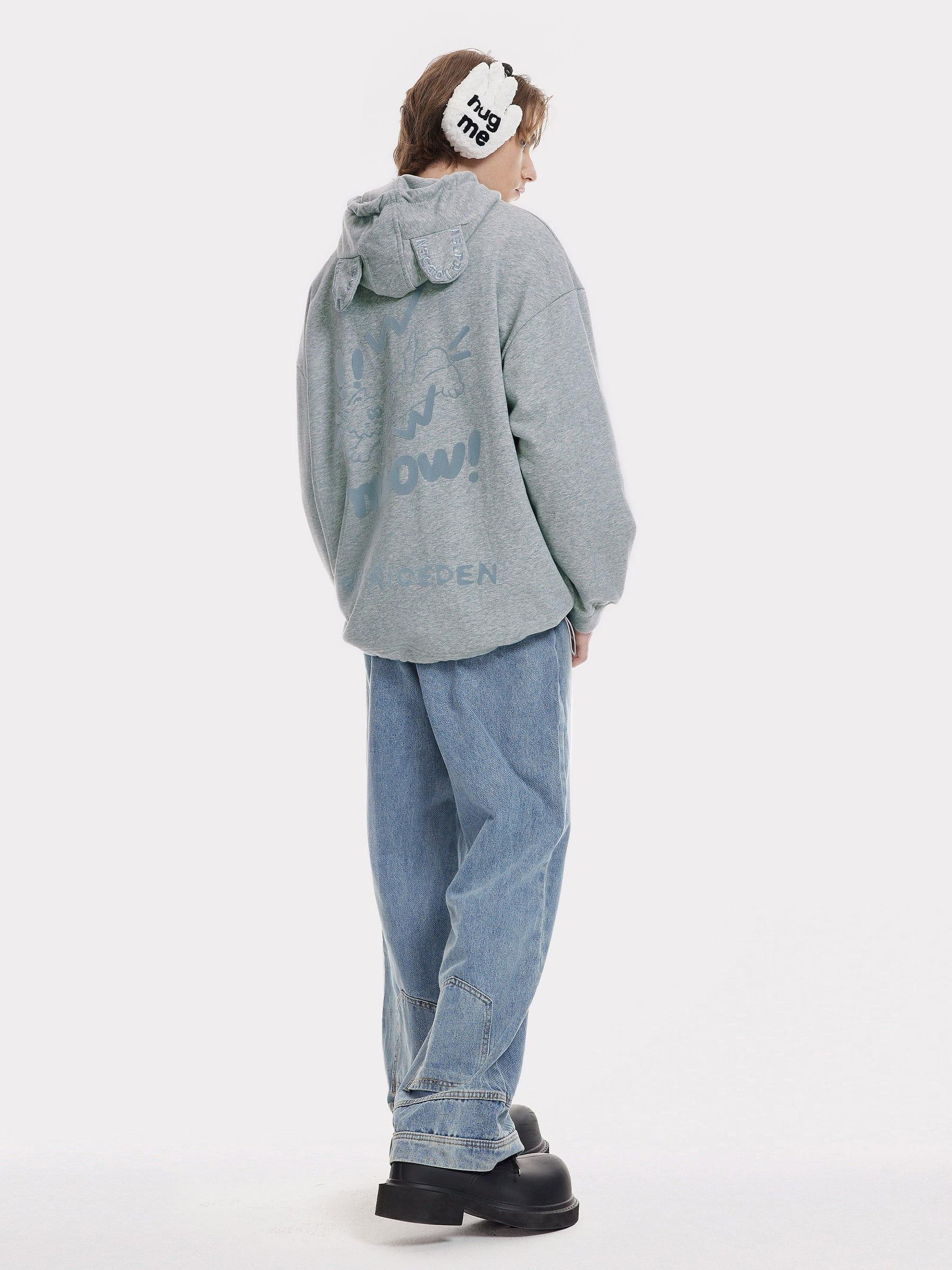 Aelfric Eden Embroidery Rabbit Ears Zip Up Hoodie Product Image