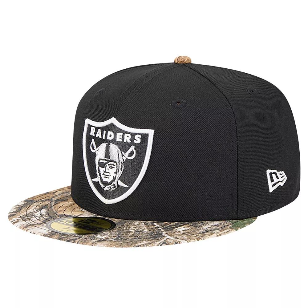 Men's New Era Black Las Vegas Raiders Active Two-Tone Camo 59FIFTY Fitted Hat,  Product Image