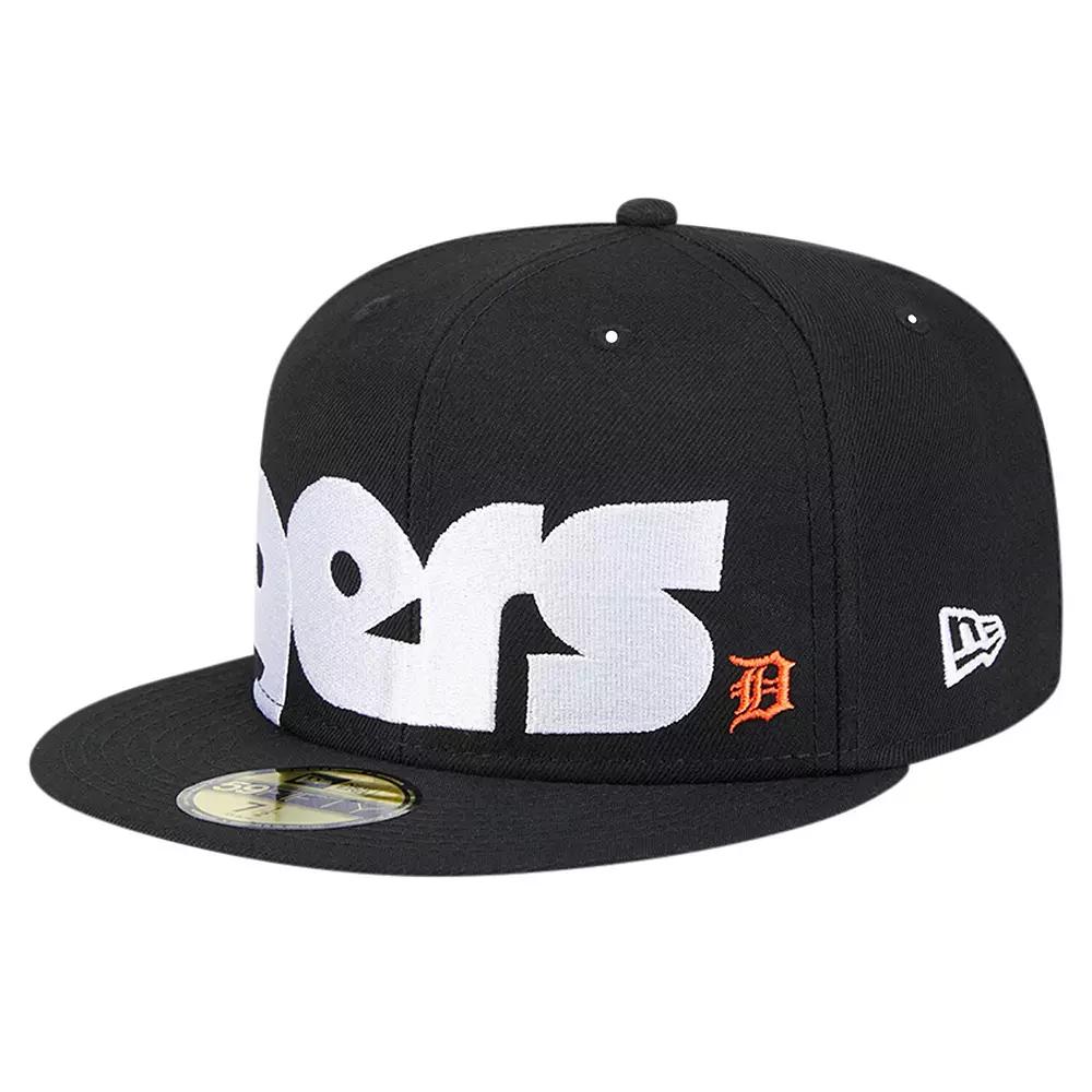 Men's New Era Black Detroit Tigers Checkered Undervisor 59FIFTY Fitted Hat, Size: 7 1/8 Product Image