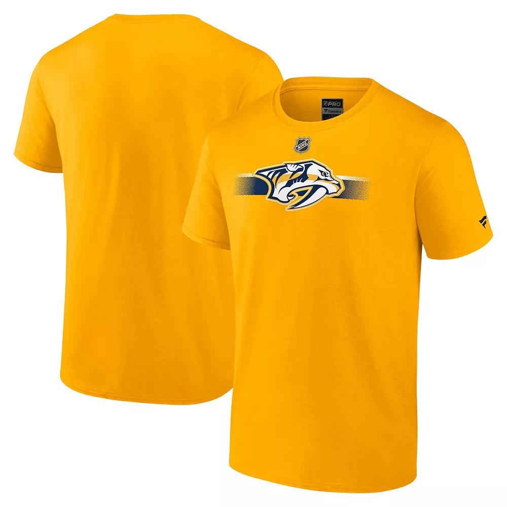 Men's Fanatics Branded  Gold Nashville Predators Authentic Pro Secondary Replen T-Shirt, Size: Medium, Pdt Gold Product Image