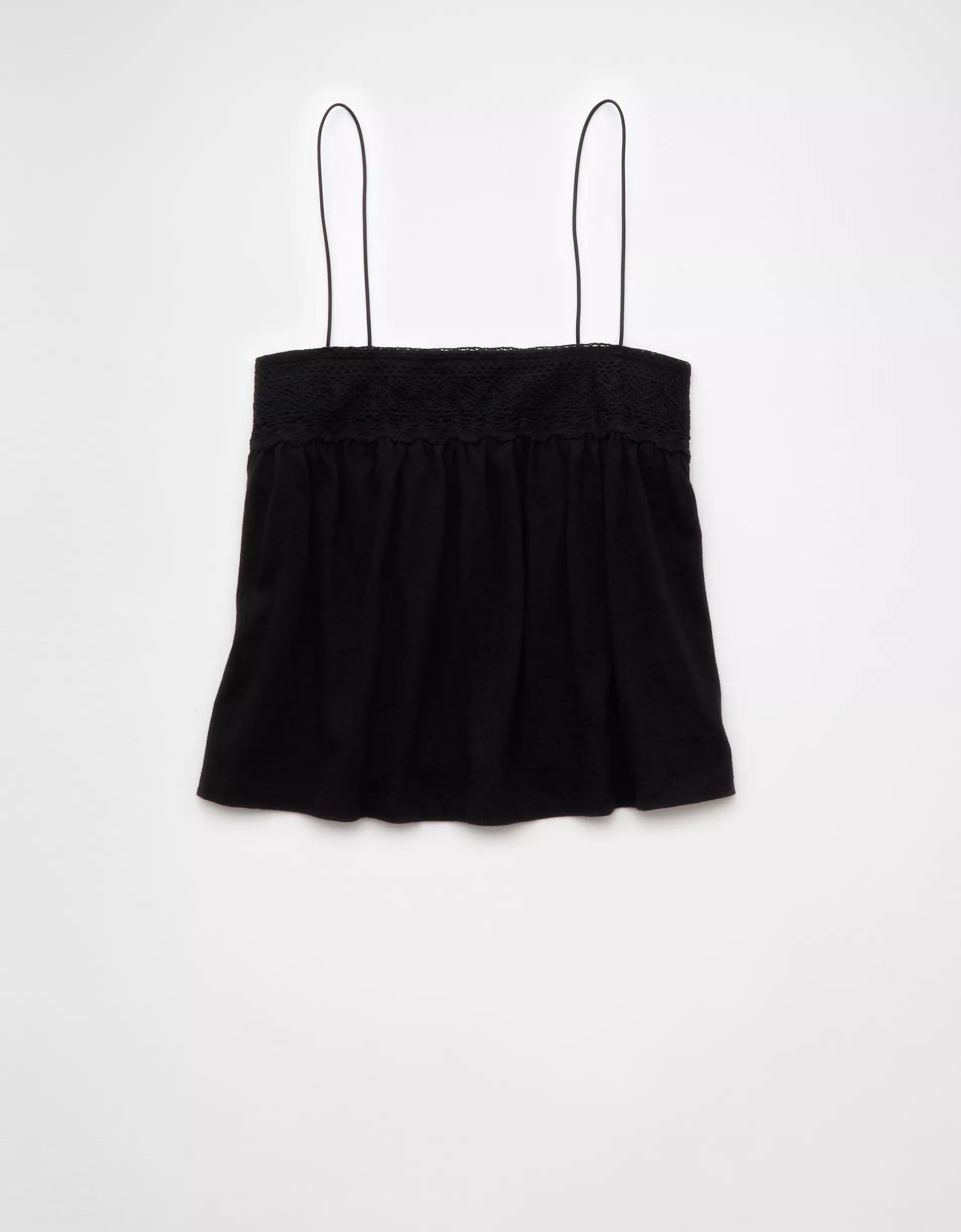 AE Sunchaser Knit Lace Trim Cami Product Image