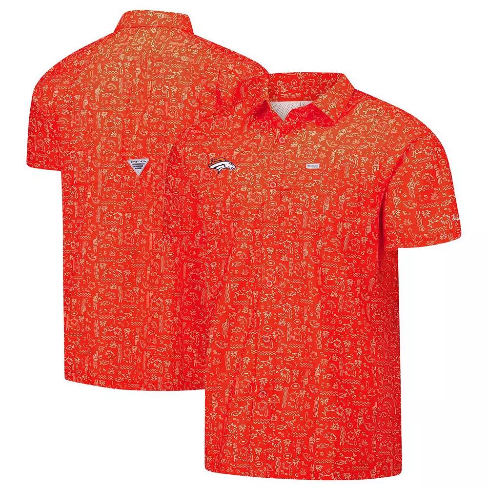 Men's Columbia PFG Orange Denver Broncos Super Slack Tide Omni-Wick Button-Up Shirt,  Product Image