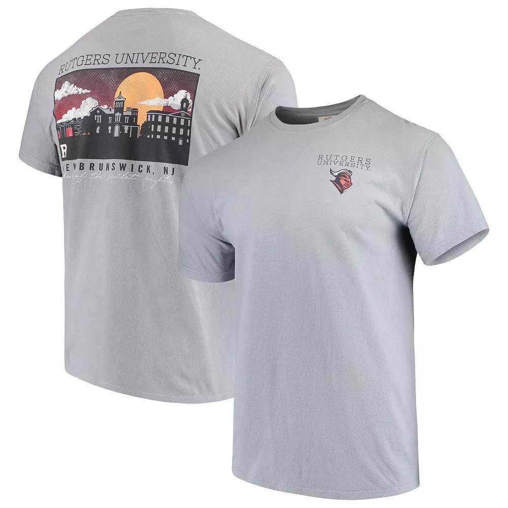 Men's Gray Rutgers Scarlet Knights Team Comfort Colors Campus Scenery T-Shirt,  Product Image