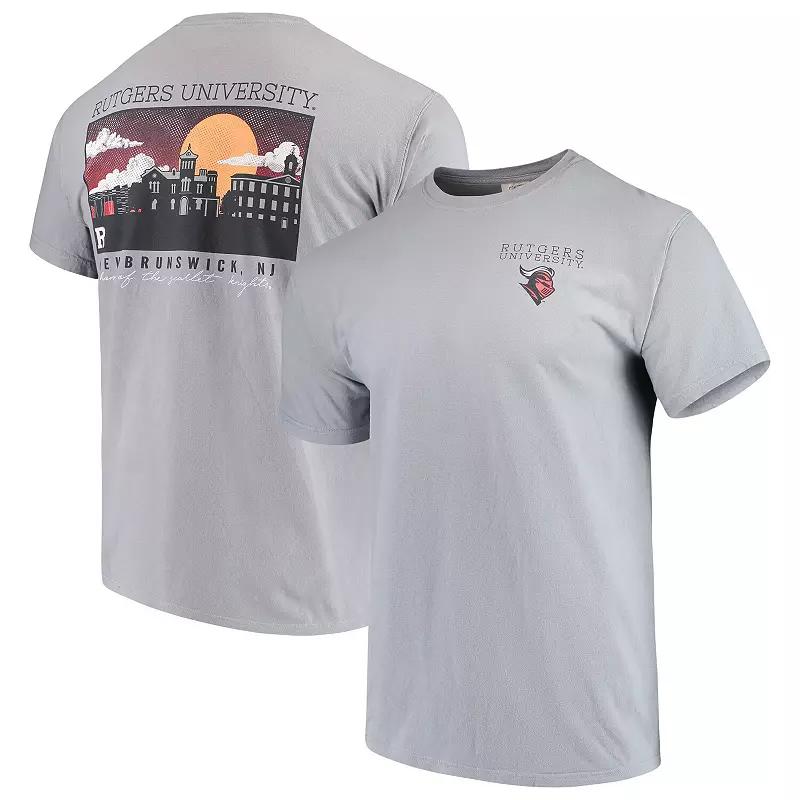Men's Gray Rutgers Scarlet Knights Team Comfort Colors Campus Scenery T-Shirt,  Product Image
