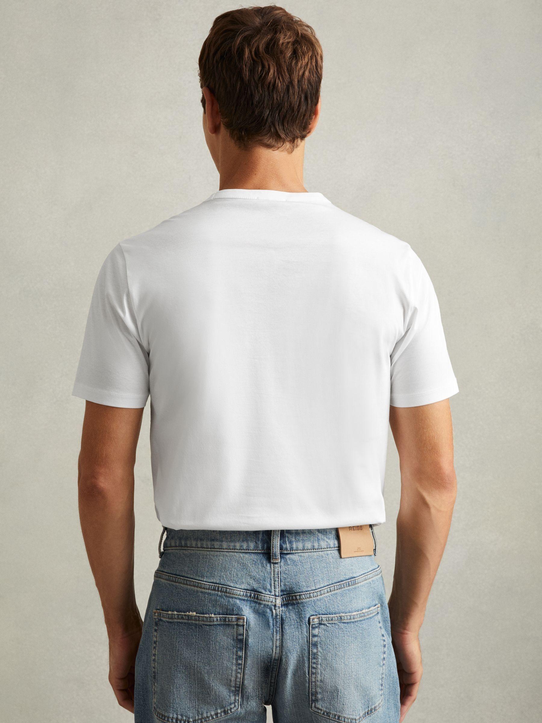 Cotton Crew Neck T-Shirt in White Product Image