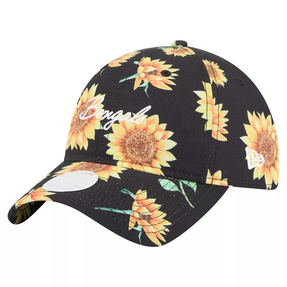 Women's New Era Black Cincinnati Bengals Adventure Sunflower 9TWENTY Adjustable Hat Product Image