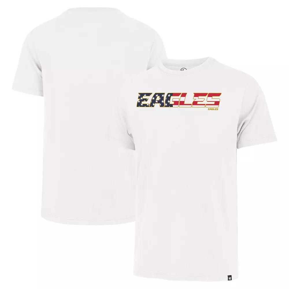 Men's '47 White Philadelphia Eagles Flag Script Franklin T-Shirt,  Product Image