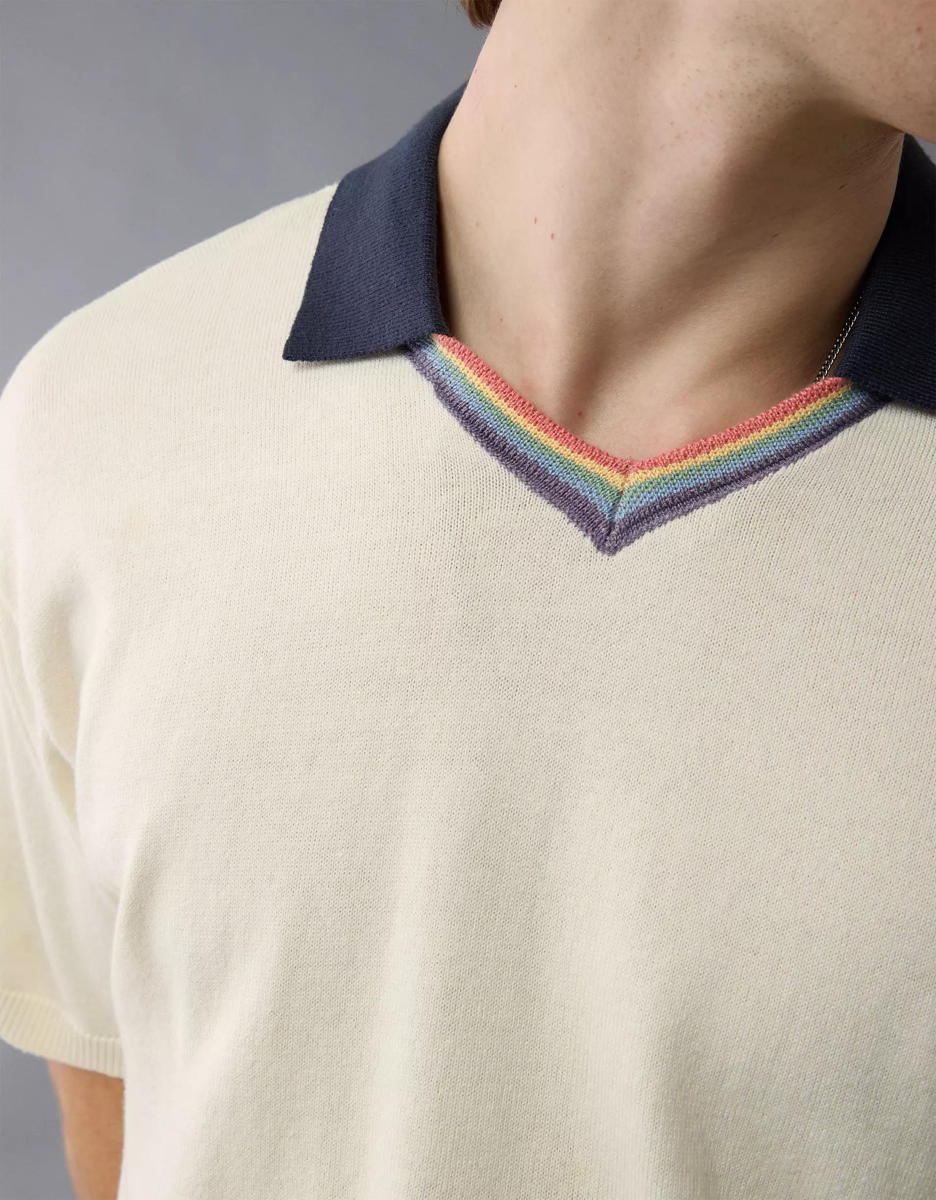 AE Pride Weekend Sweater Polo Shirt Product Image