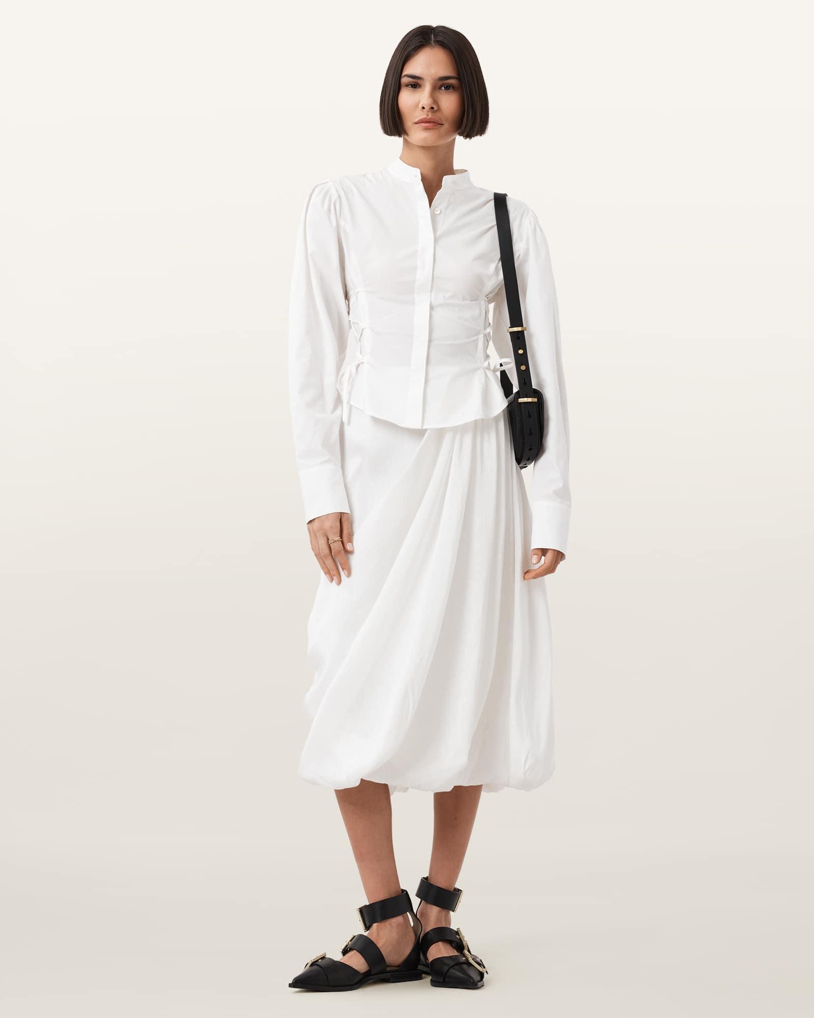 Evanna Tie Detail High Neck Shirt Product Image