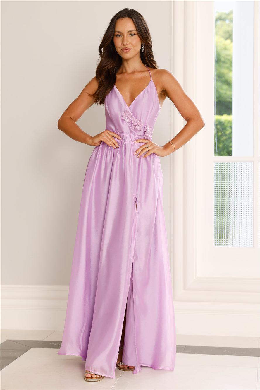 Elegant Delights Halter Maxi Dress Purple Product Image