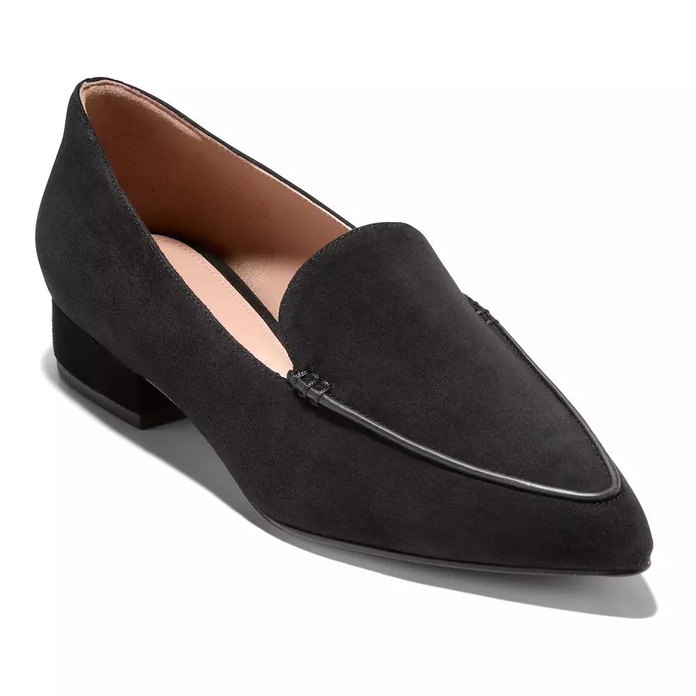 Cole Haan Valantina Suede Women's Loafers, Size: 9.5, Black Product Image