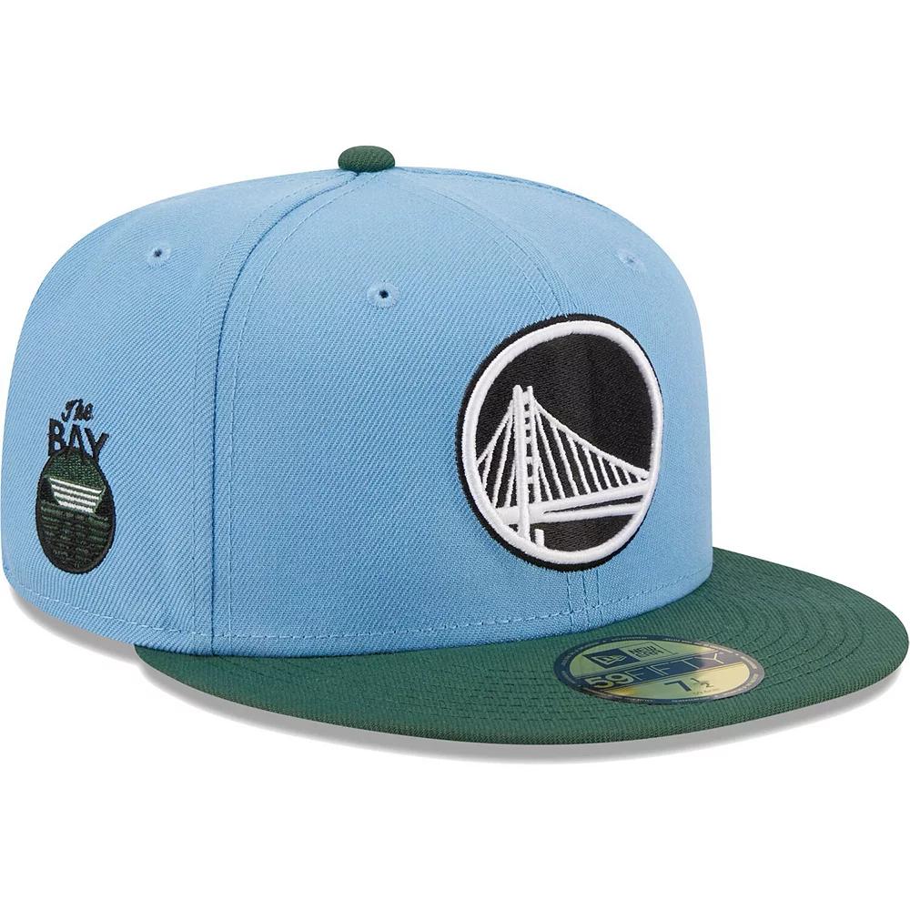 Men's New Era Light Blue/Green Golden State Warriors Two-Tone 59FIFTY Fitted Hat,  Product Image