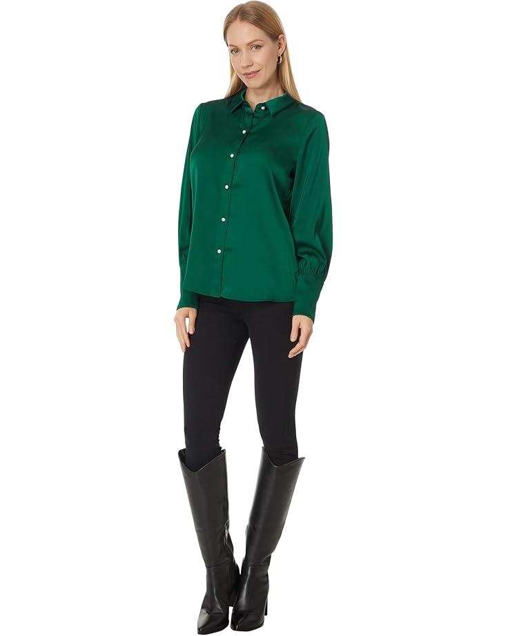 Women's CeCe Button Down Long Slv Collared Tall Cuff Blouse 353 Product Image