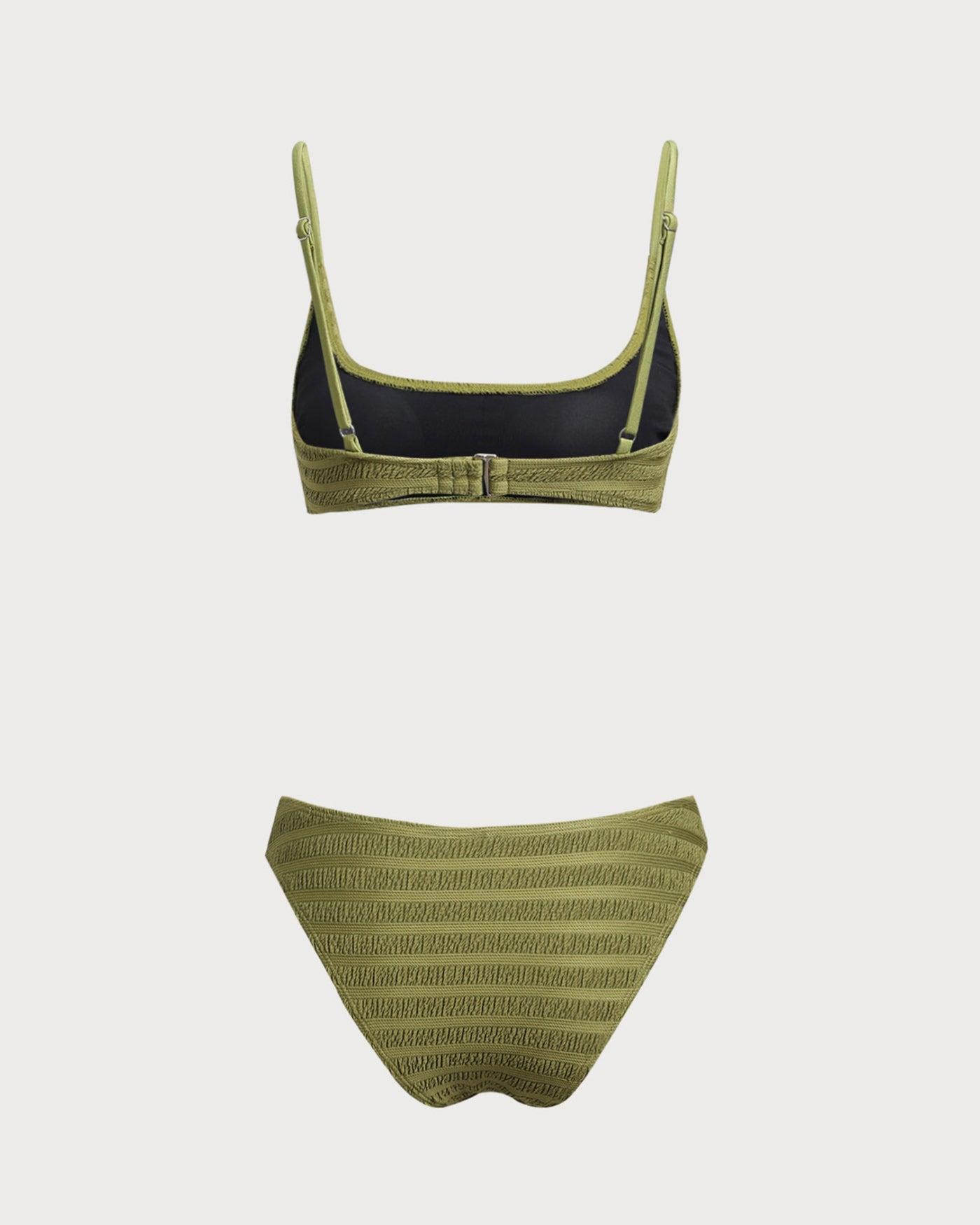 Army Green Ruffle Bikini Set Product Image