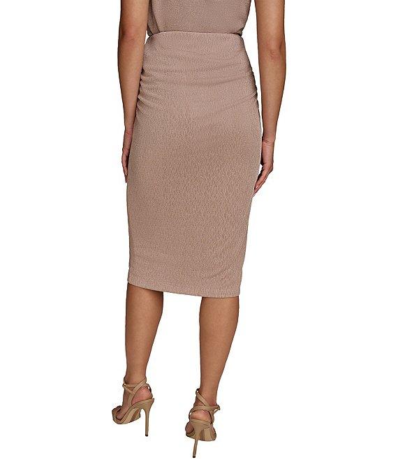 Donna Karan Crinkle Ruched-Side Pencil Midi Skirt Product Image
