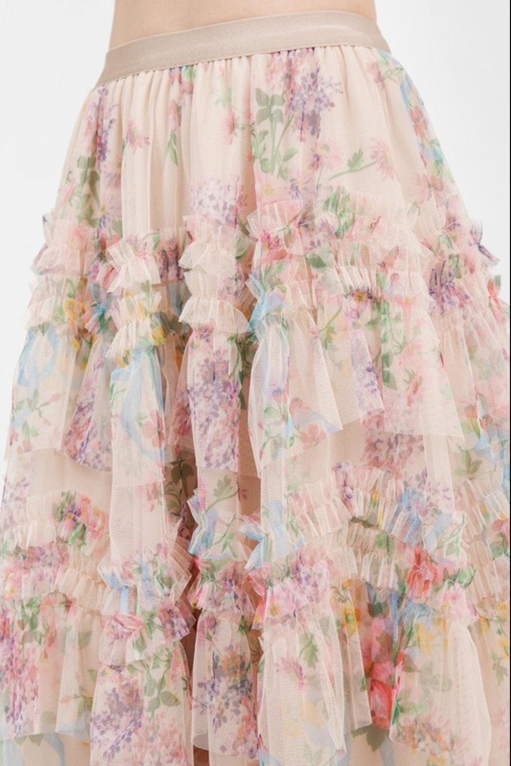 Floral Tulle Skirt Product Image