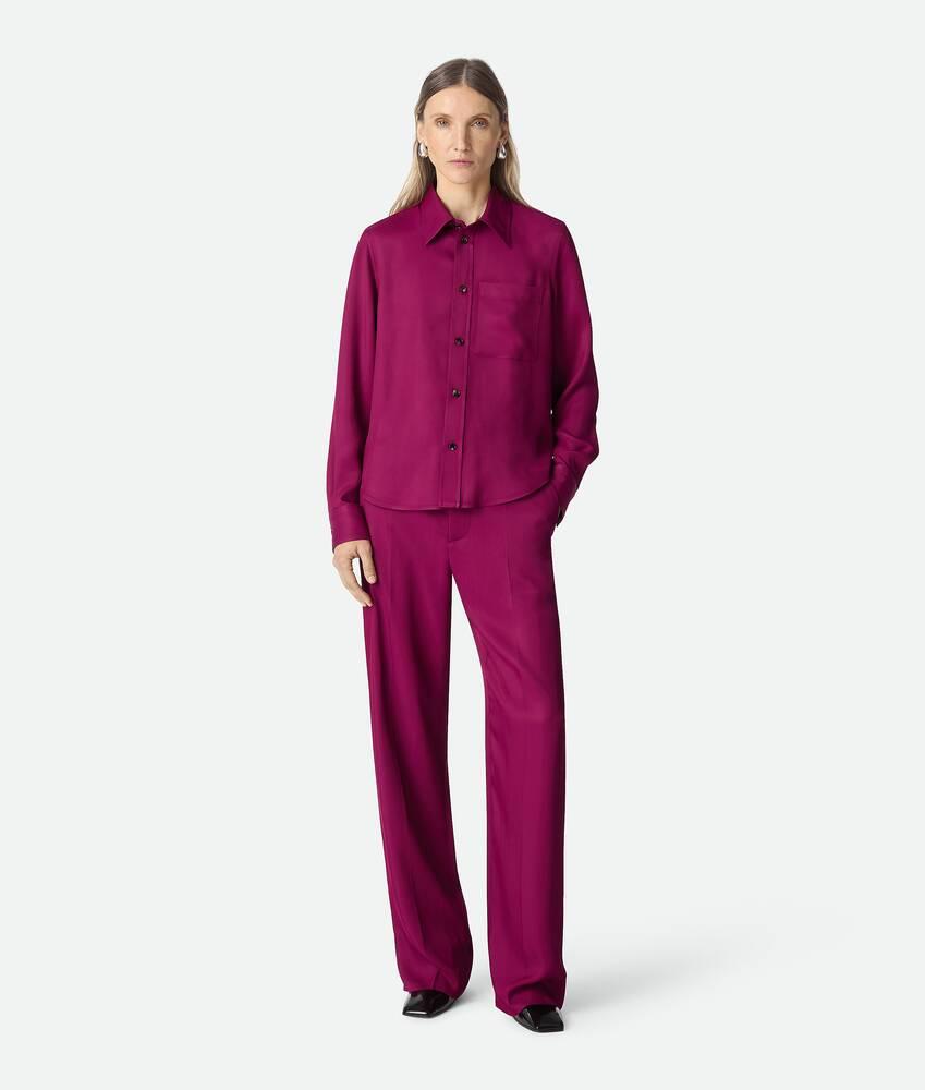 Women's Viscose And Silk Twill Pants in Wildberry Product Image