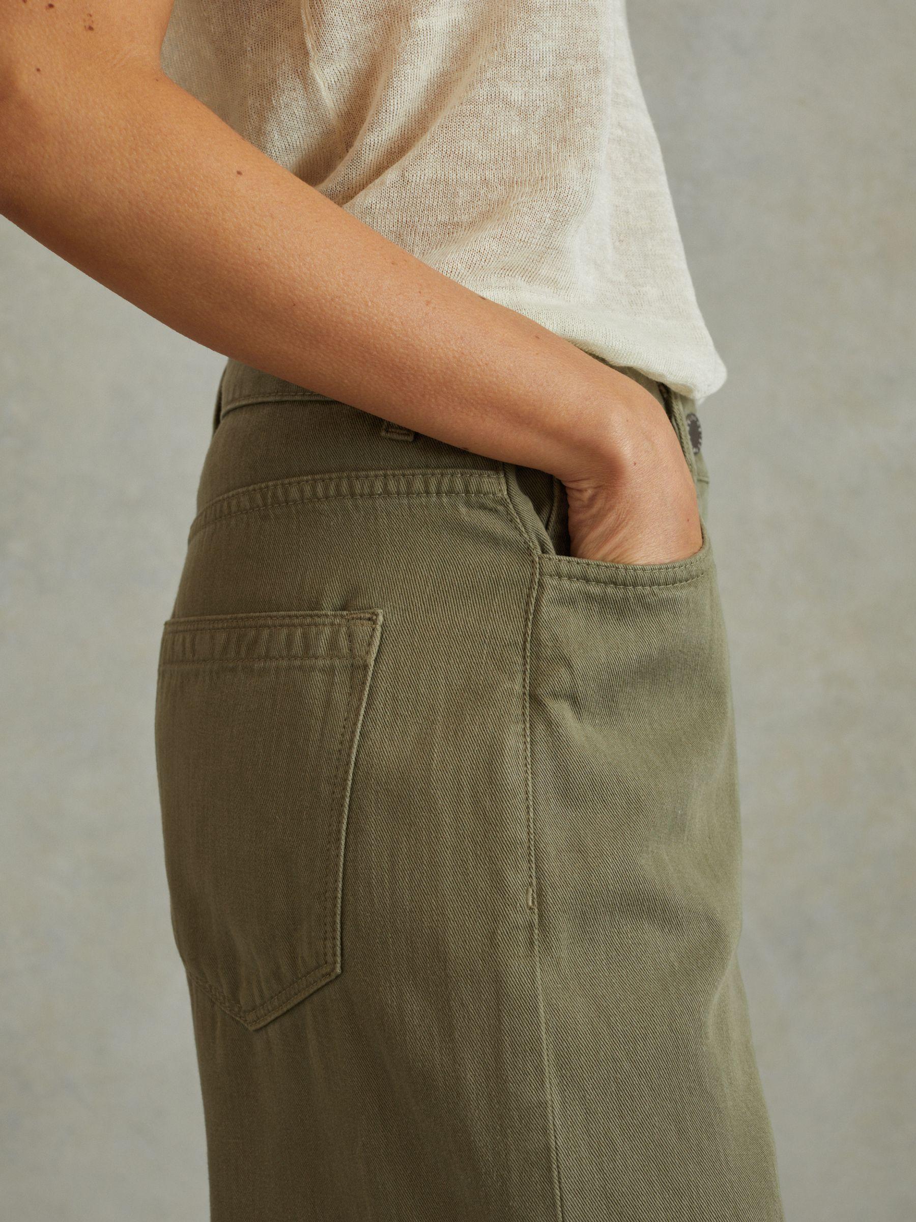 Garment Dyed Wide Leg Trousers in Khaki Product Image