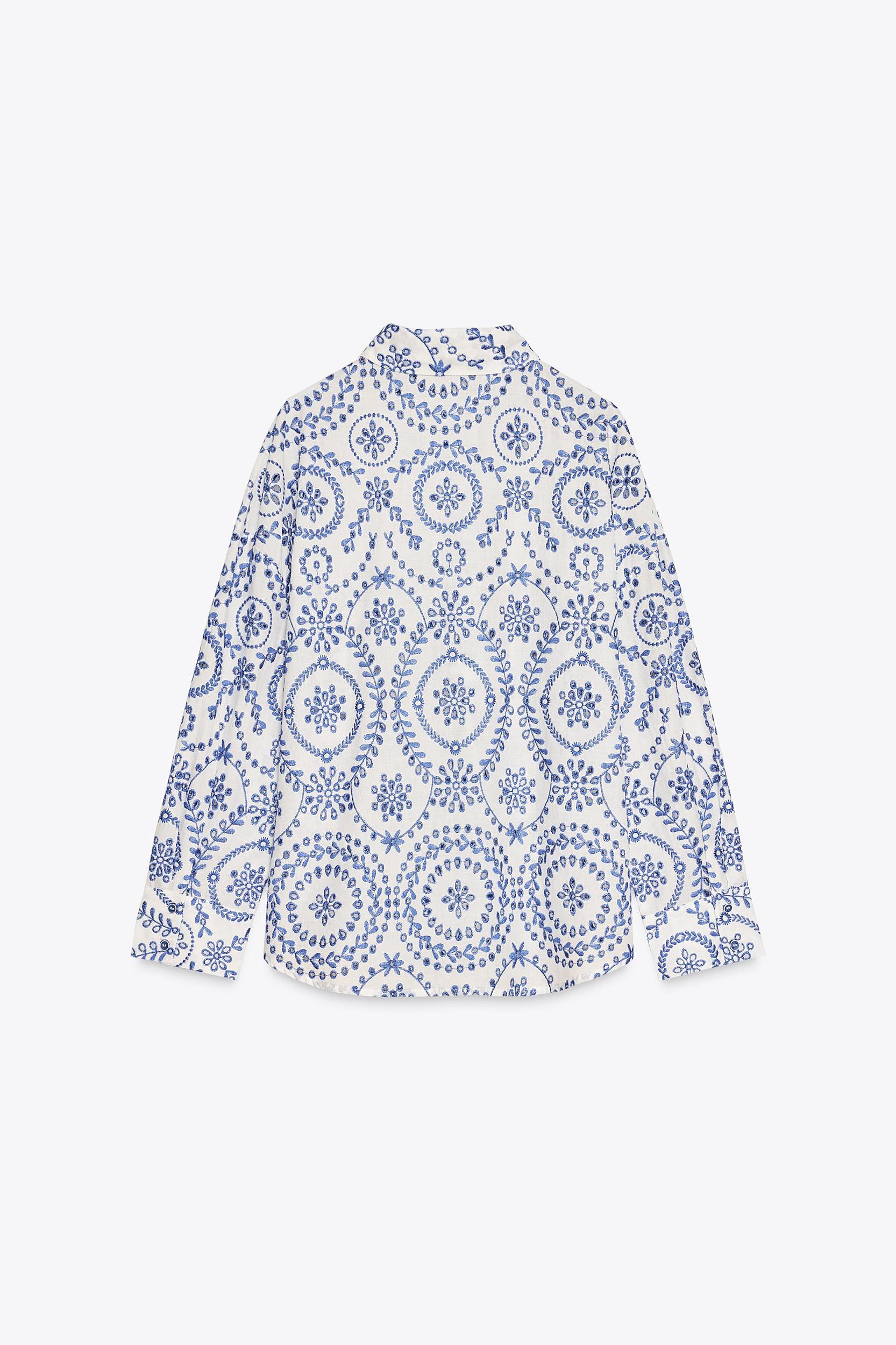 EMBROIDERED EYELET SHIRT Product Image