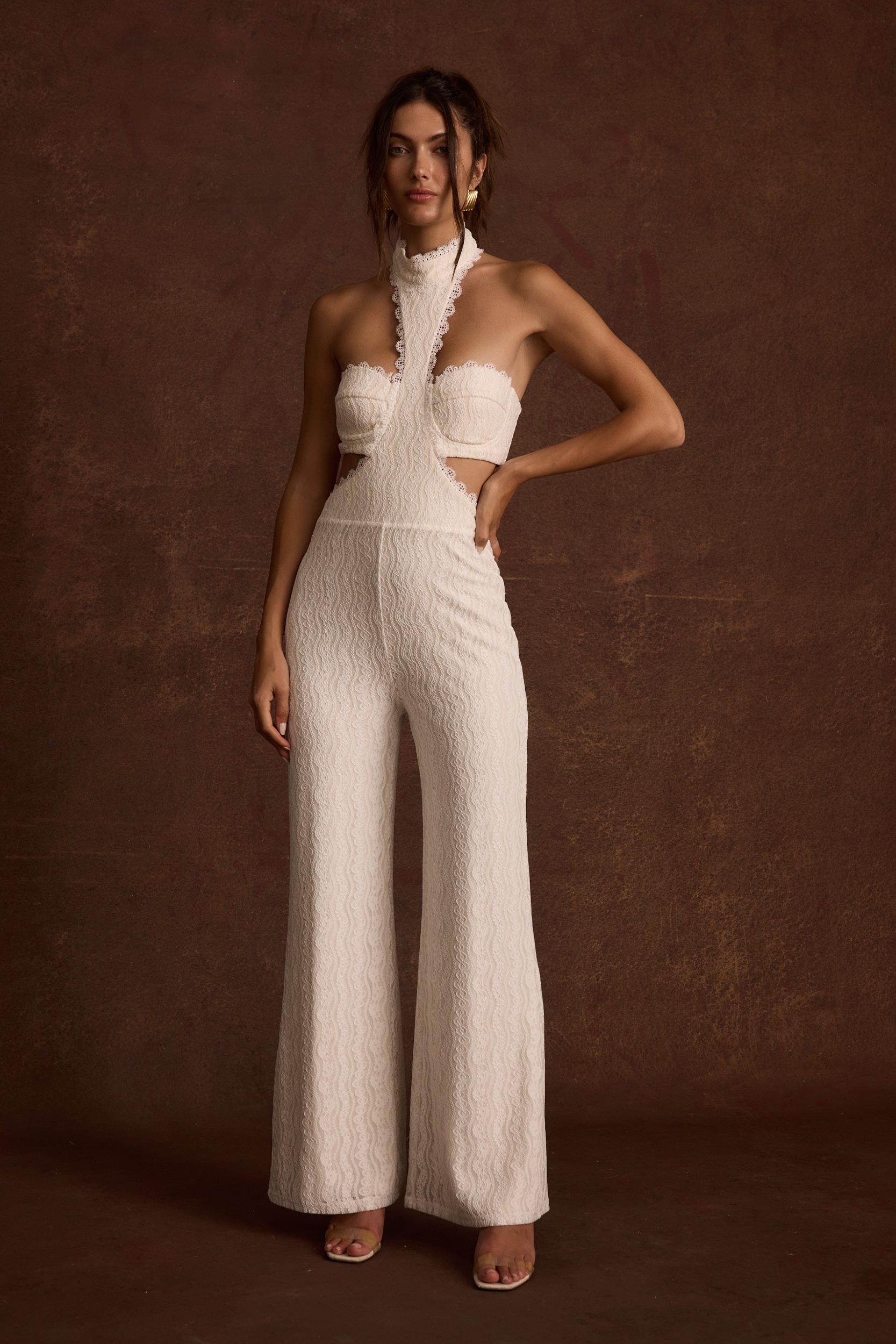 Princesa White Lace Jumpsuit Product Image