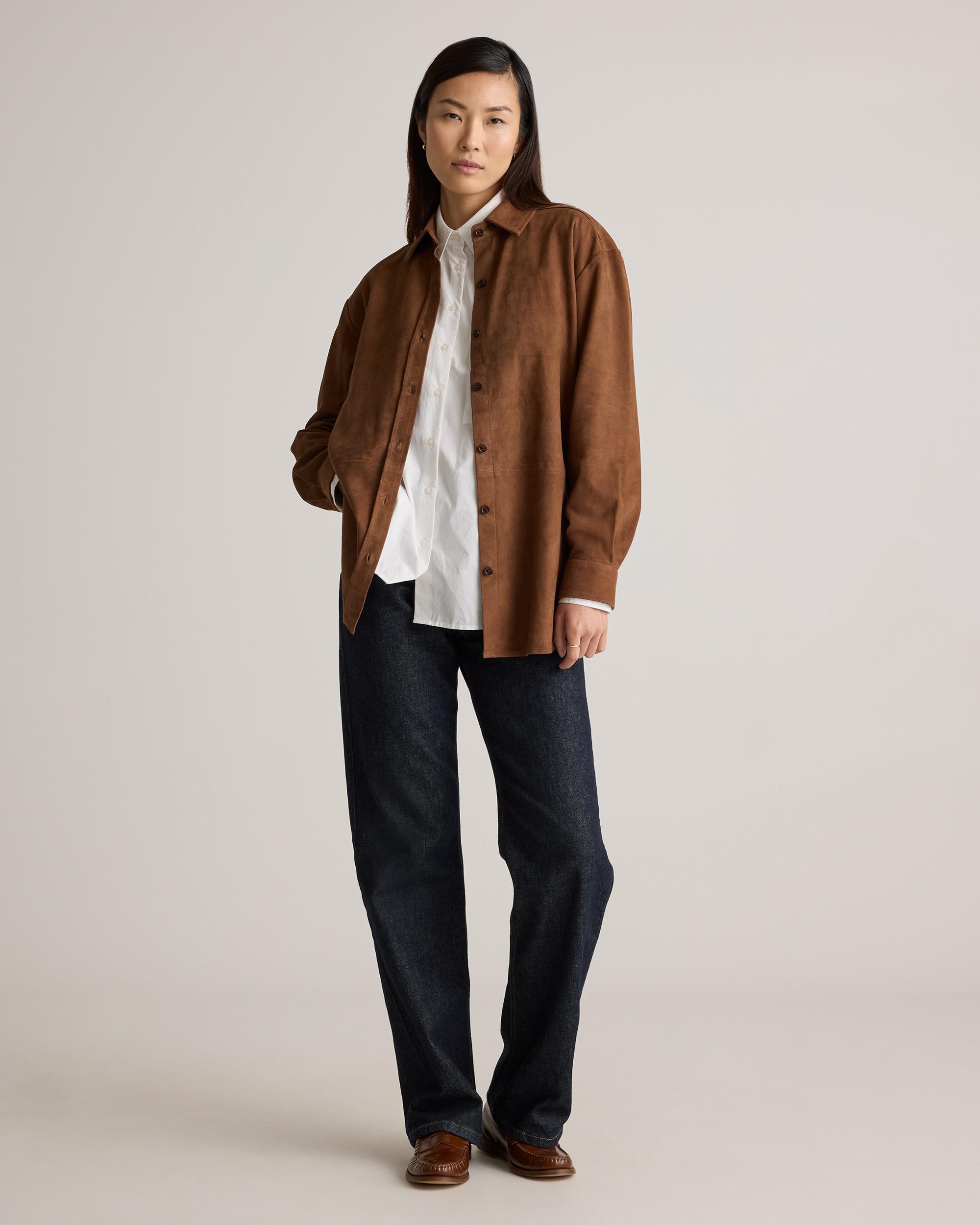 Quince | Women's 100% Suede Overshirt Leather Product Image