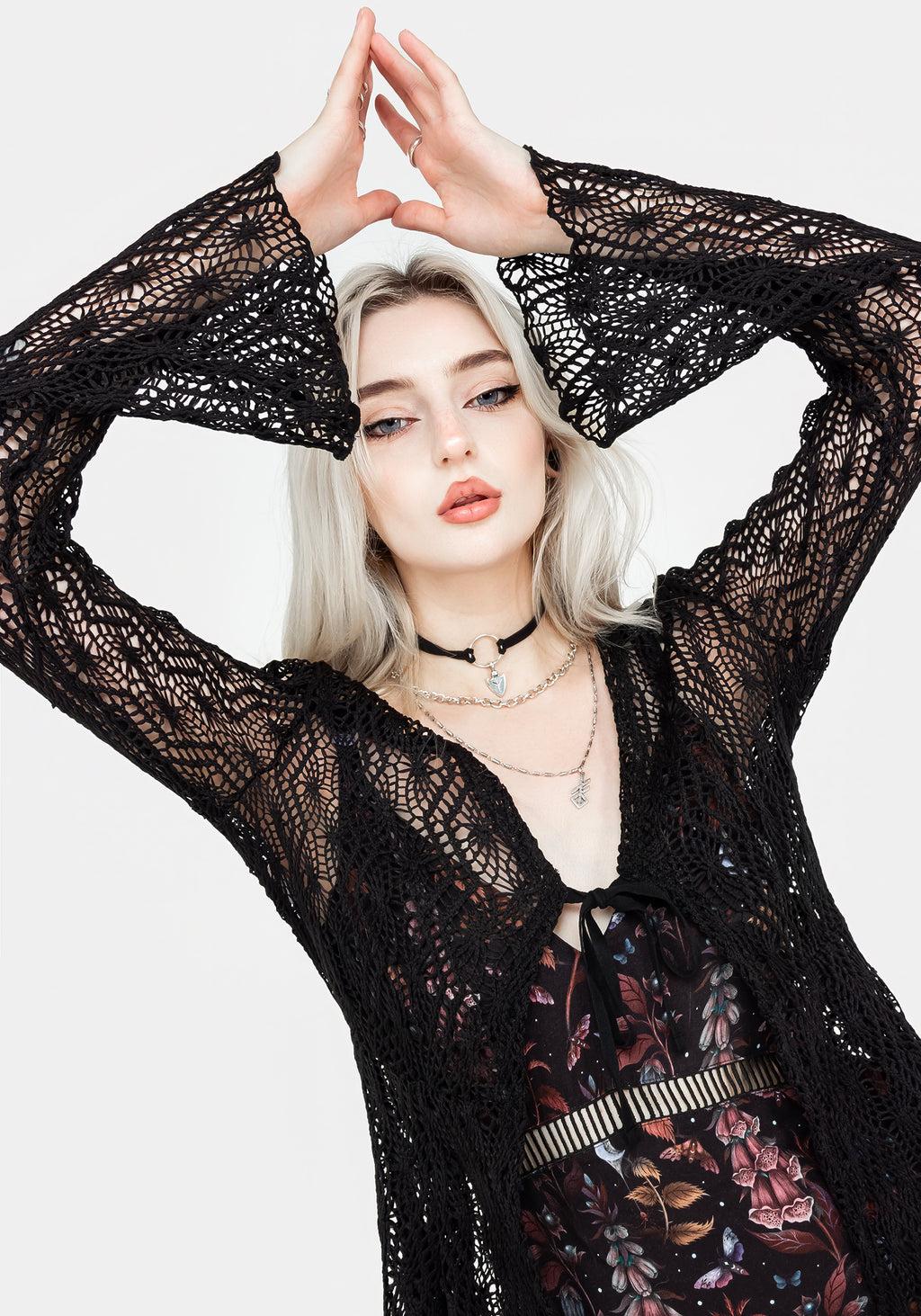 Penelope Long Crochet Cardigan Product Image