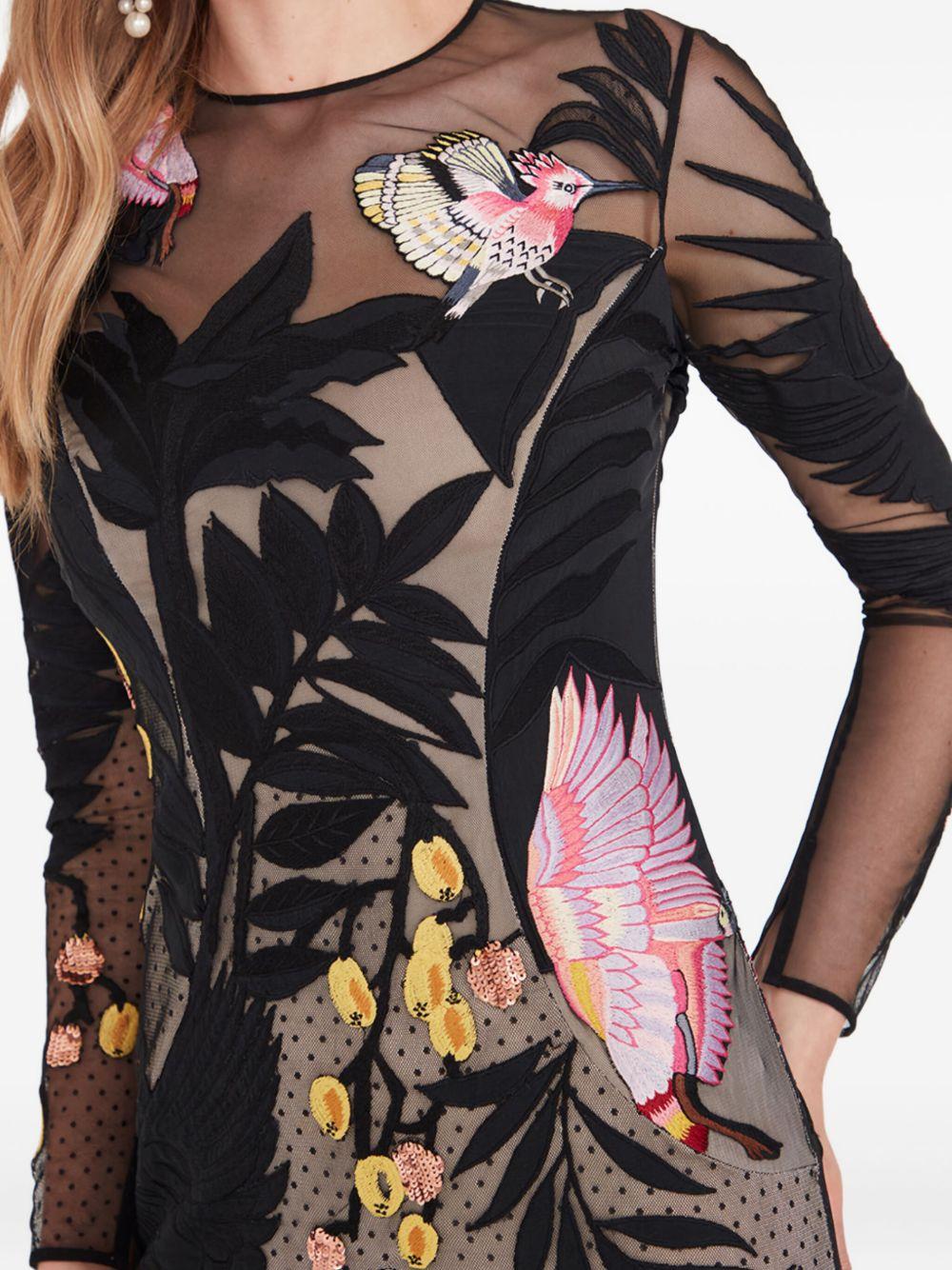 embroidered sequin-hem dress Product Image