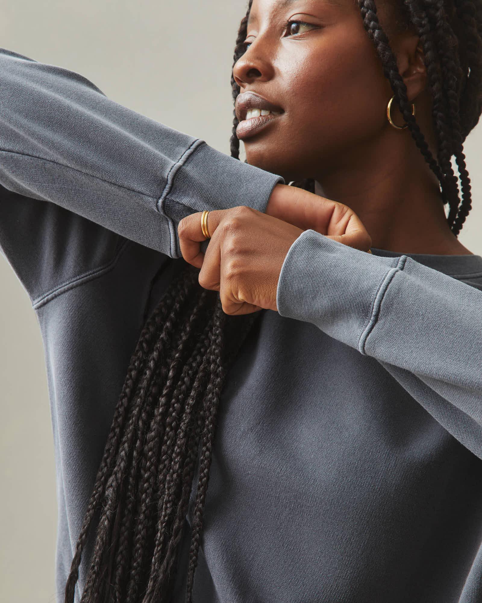 Women's Relaxed French Terry Crew - Metropolitan Grey Female Product Image