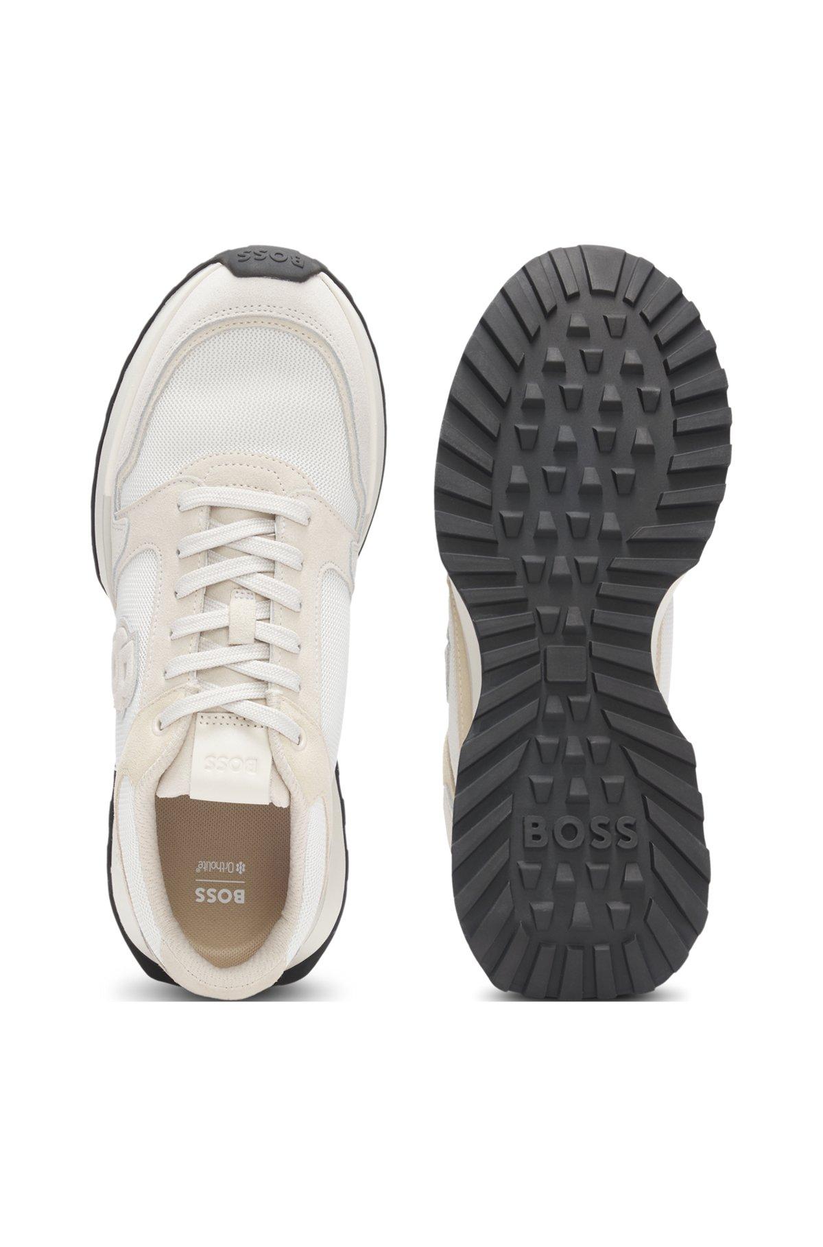 Suede-trim trainers with Double B monogram Product Image