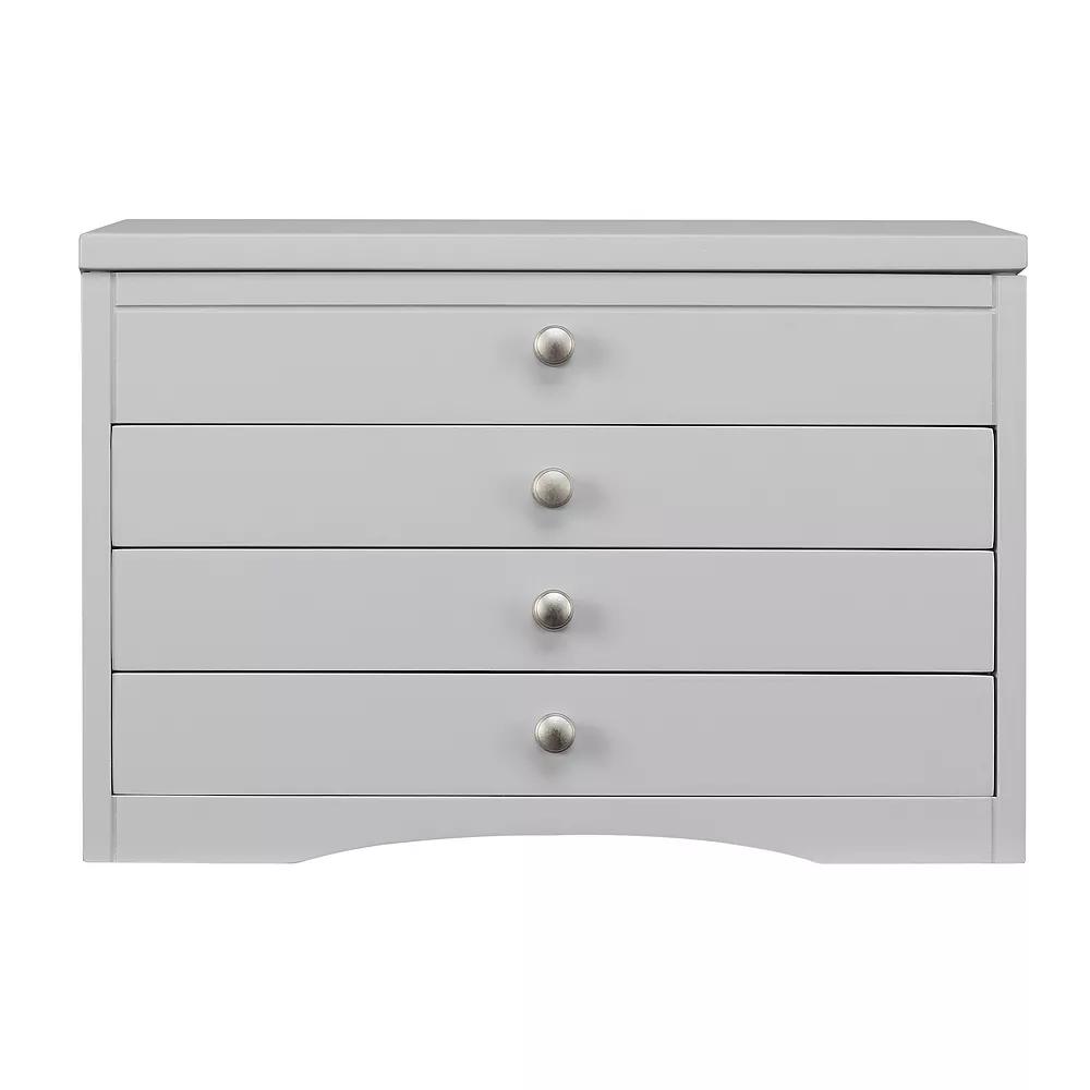 Elegant Grey Lift Top Jewelry Box, Women's, Gray Product Image