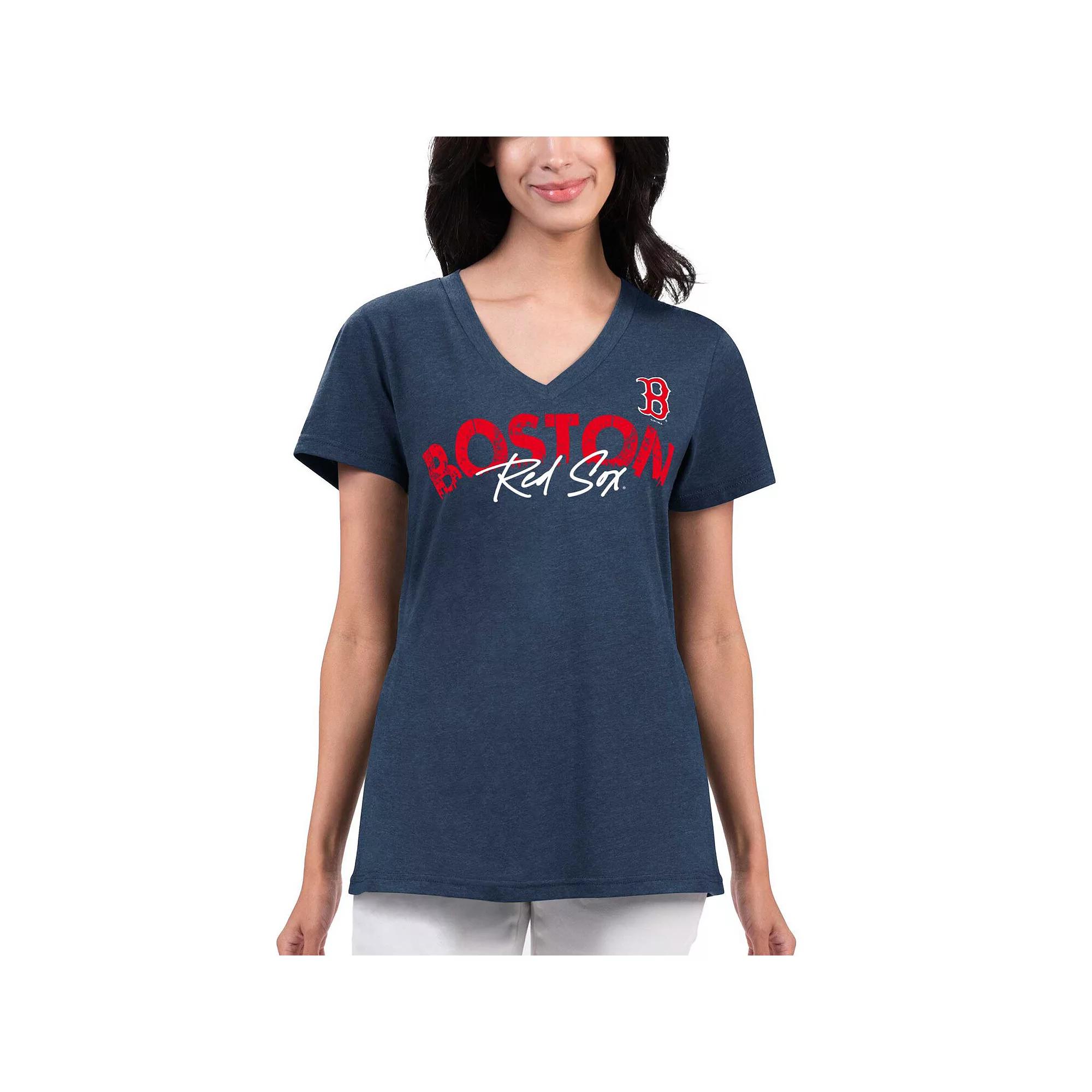 Women's G-III 4Her by Carl Banks Navy Atlanta Braves Key Move V-Neck T-Shirt, Size: XS, Blue Product Image