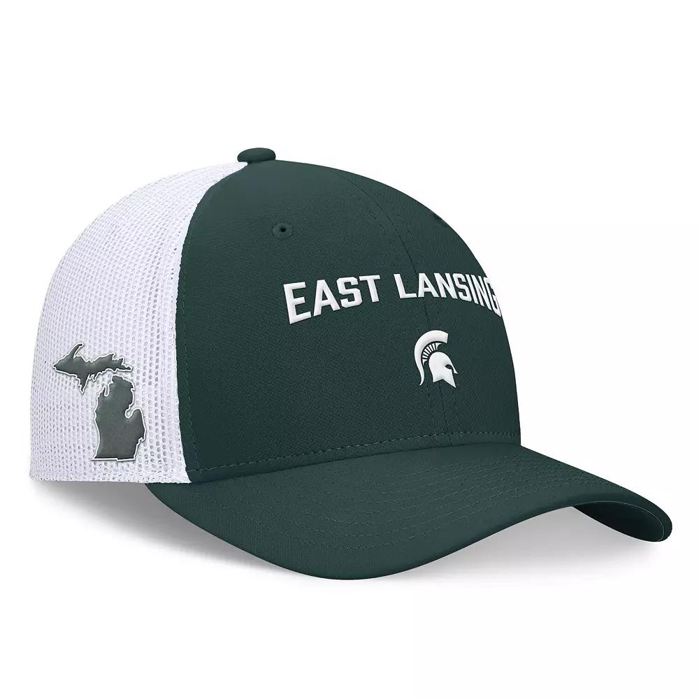 Men's Nike Green/White Michigan State Spartans Primetime Rise City Trucker Adjustable Hat, Size: Medium/Large Product Image
